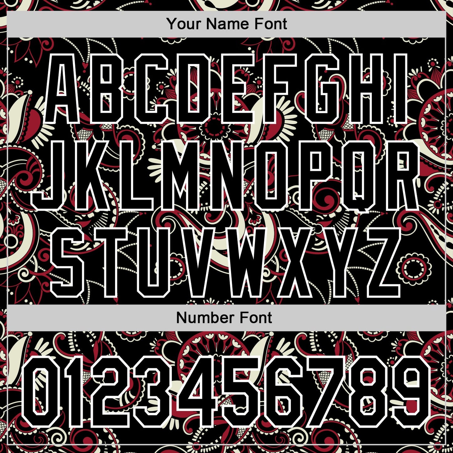 Custom Black White 3D Pattern Design Burner Costumes Paisley Bandana Authentic Baseball Jersey view 5