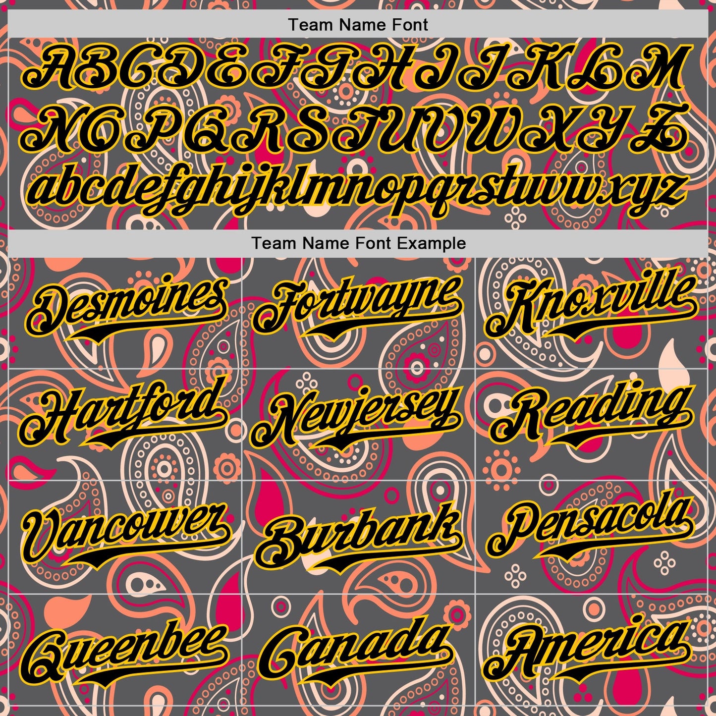 Custom Steel Gray Black-Yellow 3D Pattern Design Burner Costumes Paisley Bandana Authentic Baseball Jersey view 4