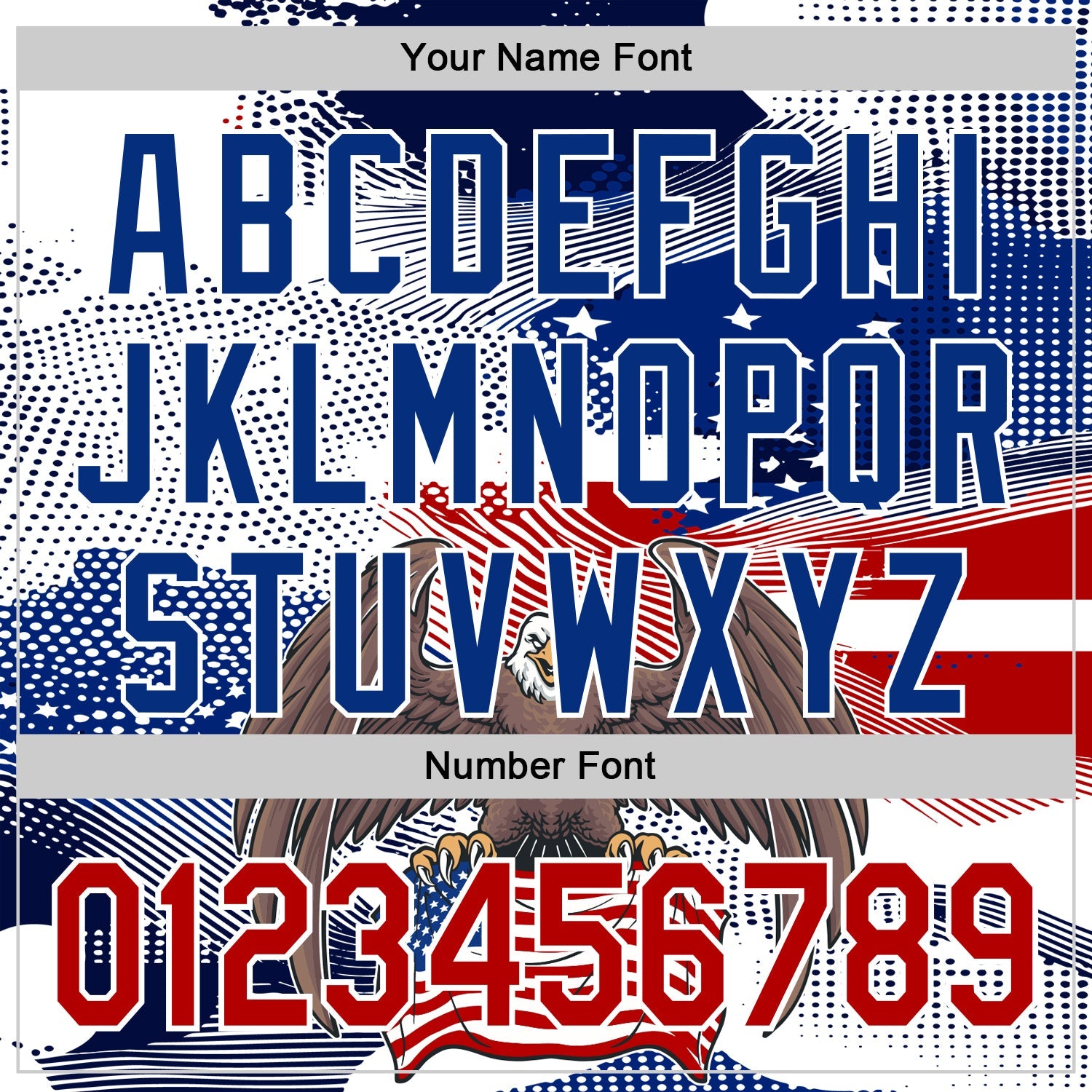 Custom White Red-Royal 3D American Flag National Symbols Bald Eagle Authentic Baseball Jersey view 5
