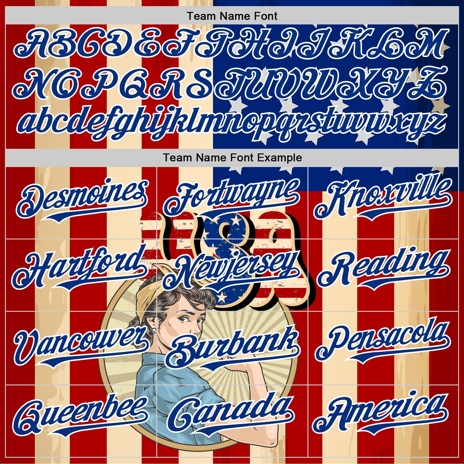 Custom Cream Red Royal-White 3D Retro American Flag Authentic Baseball Jersey view 4