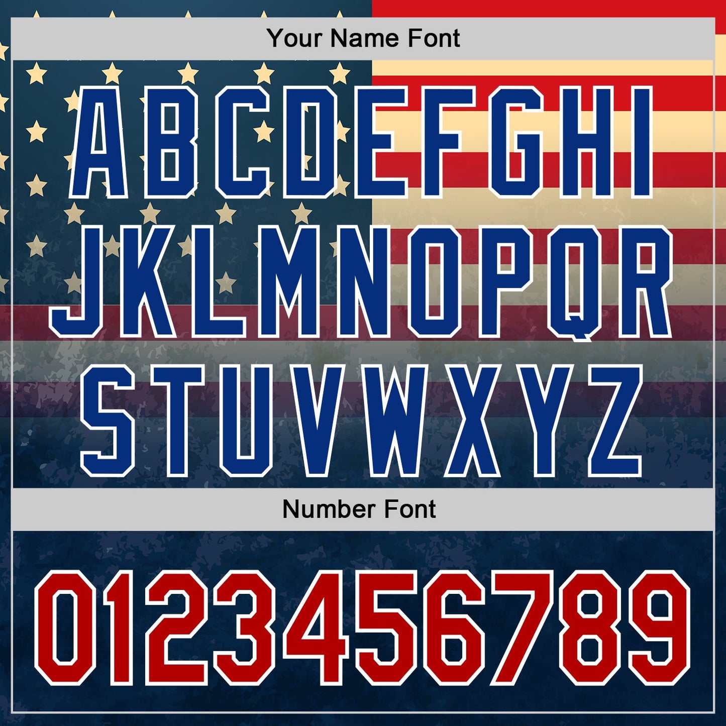 Custom Navy Red Royal-White 3D Gradient Retro American Flag Authentic Baseball Jersey view 5