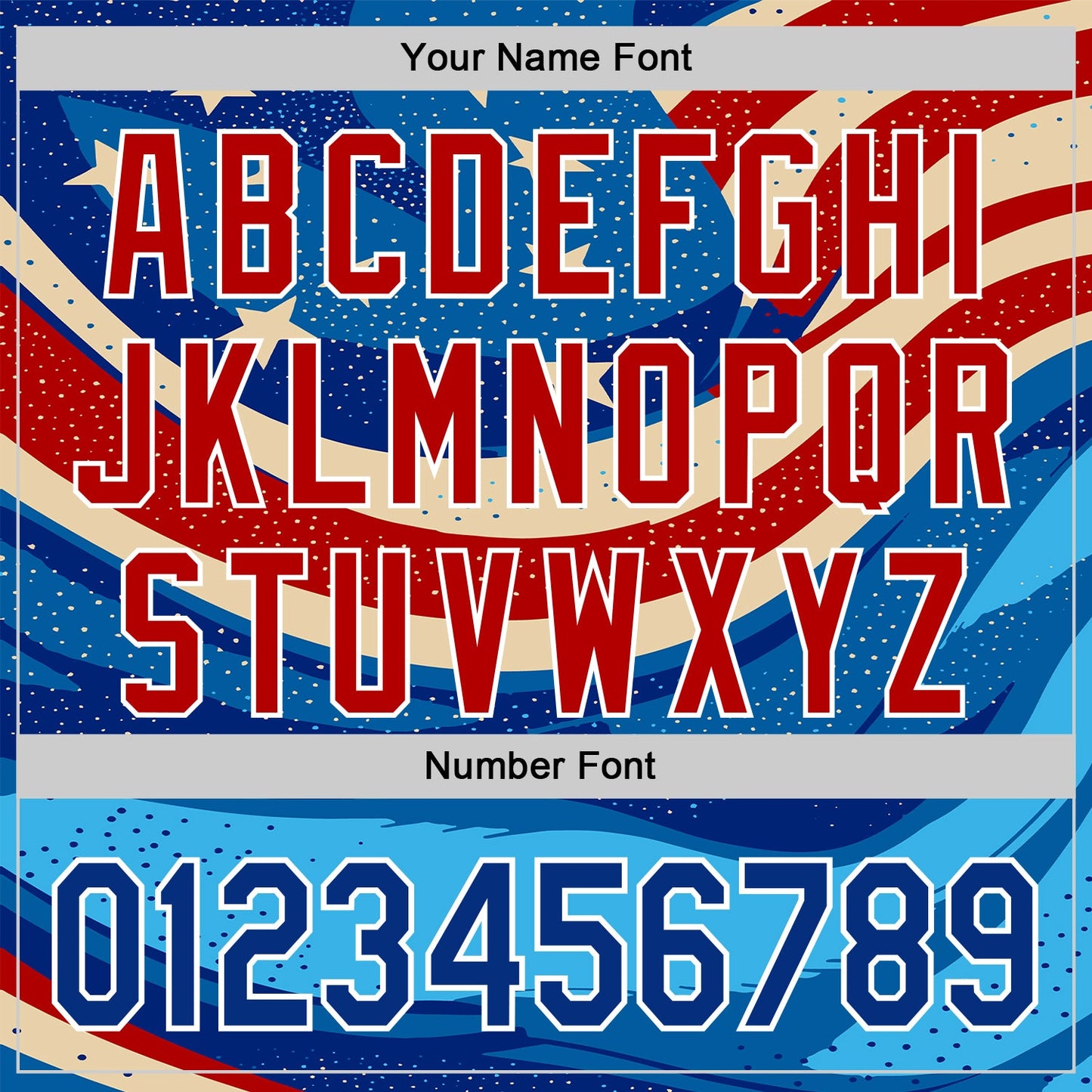 Custom Blue Royal Red-White 3D Retro American Flag Authentic Baseball Jersey view 5