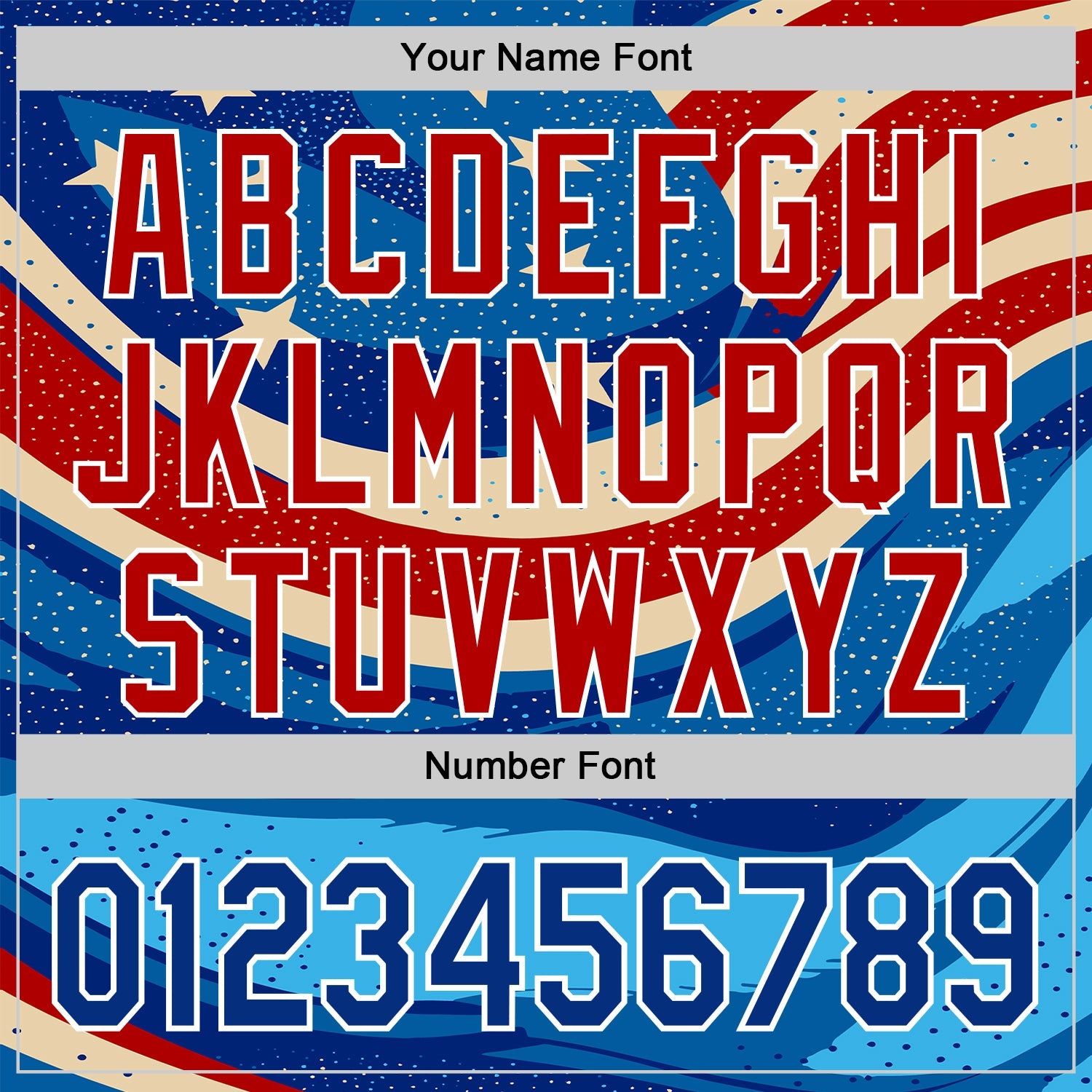 Custom Blue Royal Red-White 3D Retro American Flag Authentic Baseball Jersey view 5