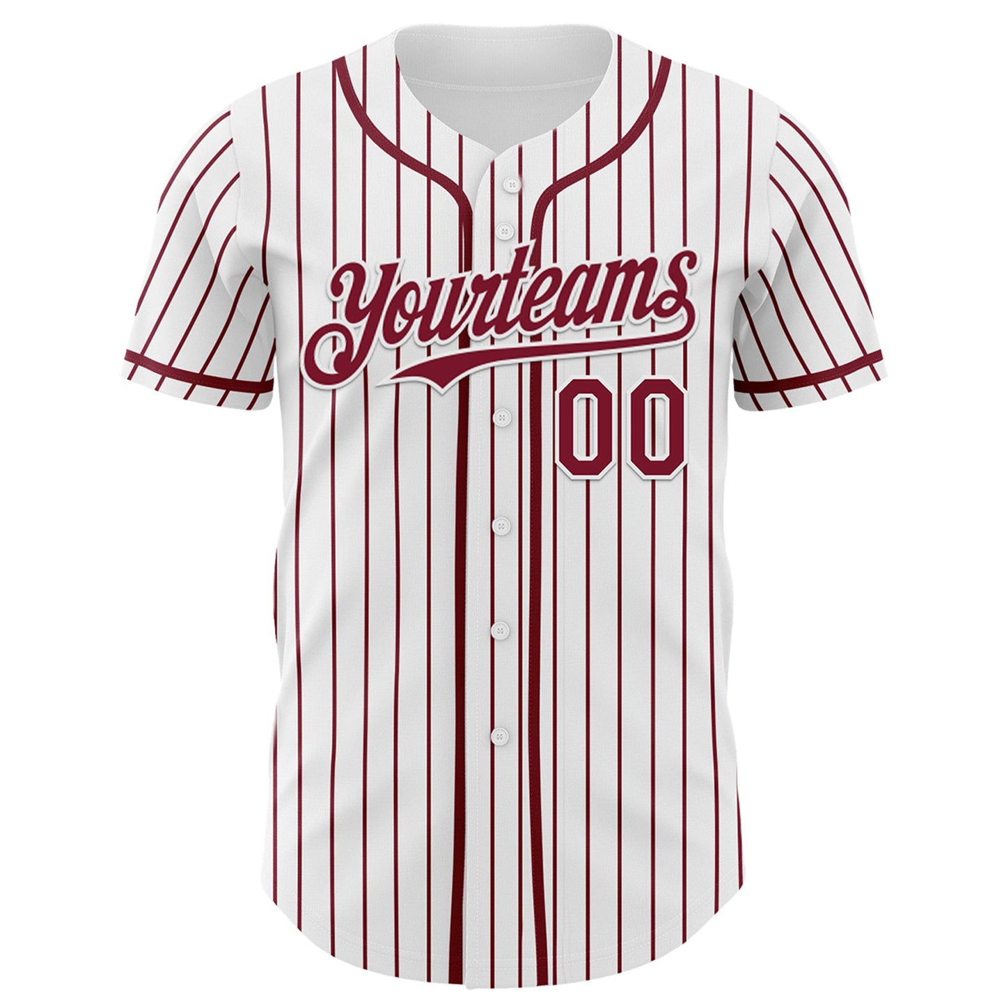 Custom White Crimson Pinstripe Crimson 3D Pattern Design New York Cityscape Authentic Baseball Jersey view 2