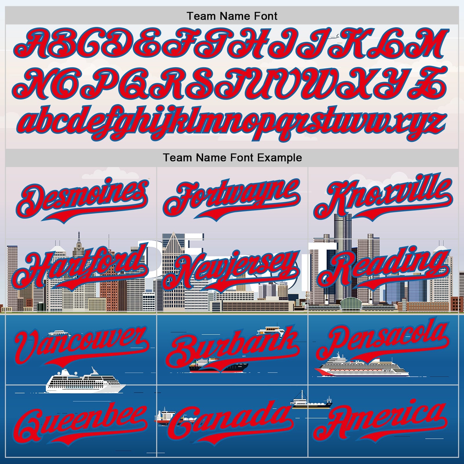 Custom White Fire Red-Blue 3D Pattern Design Detroit Cityscape Skyline Authentic Baseball Jersey view 4