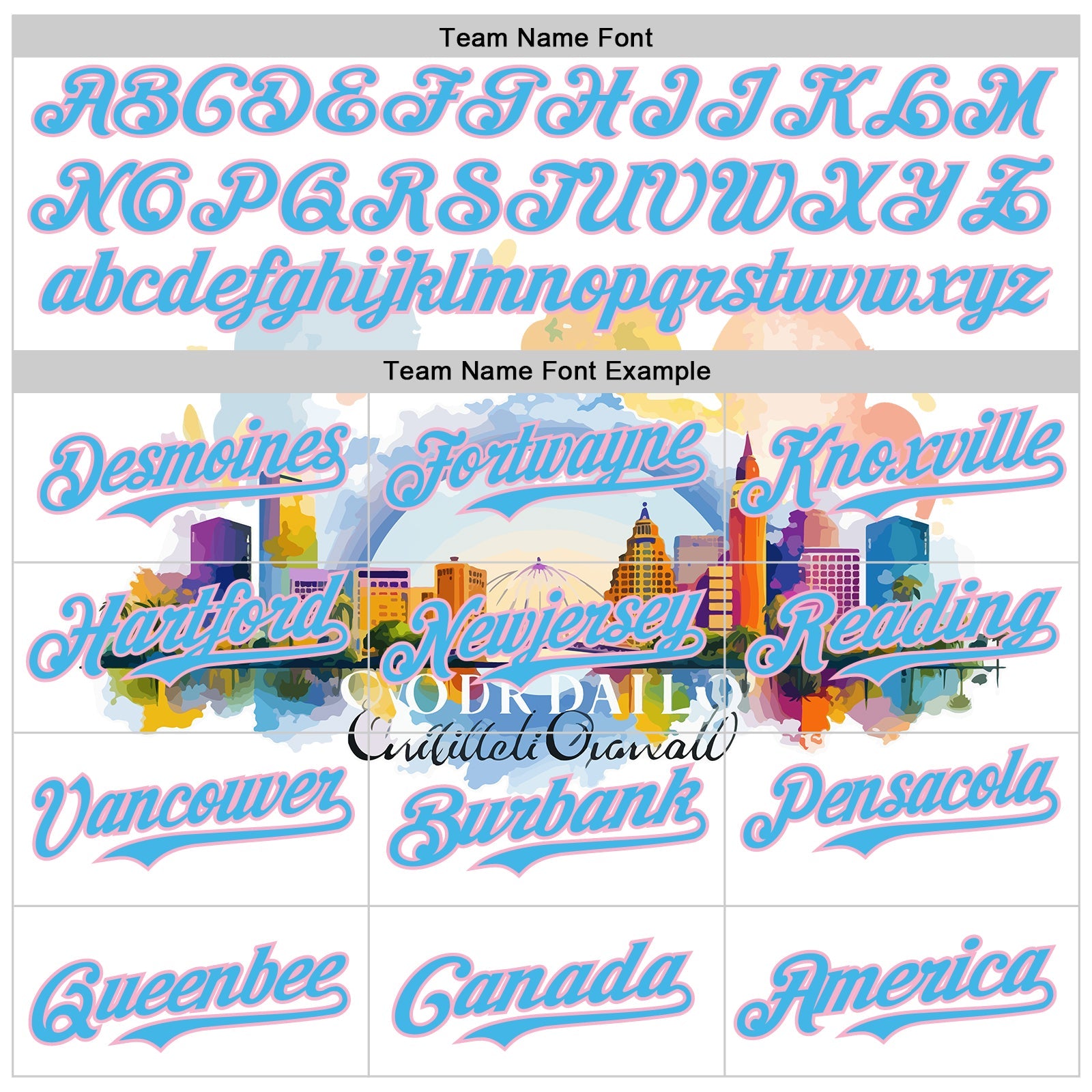 Custom White Sky Blue-Light Pink 3D Pattern Design Orlando Cityscape Skyline Authentic Baseball Jersey view 4