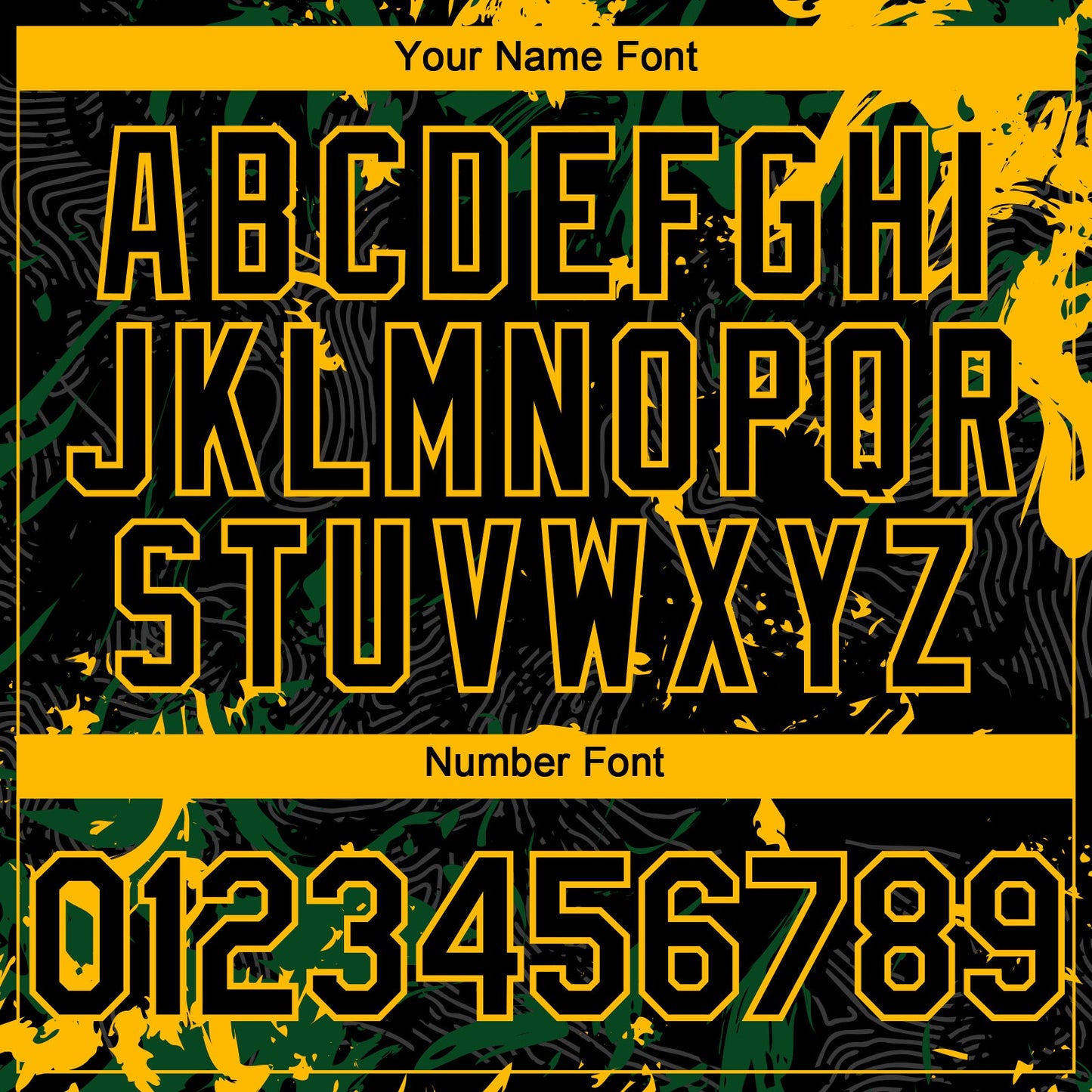 Custom Black Green-Gold Splash Authentic Baseball Jersey view 5