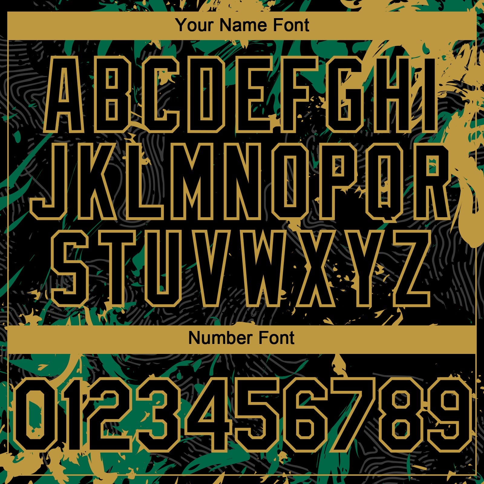 Custom Black Kelly Green-Old Gold Splash Authentic Baseball Jersey view 5
