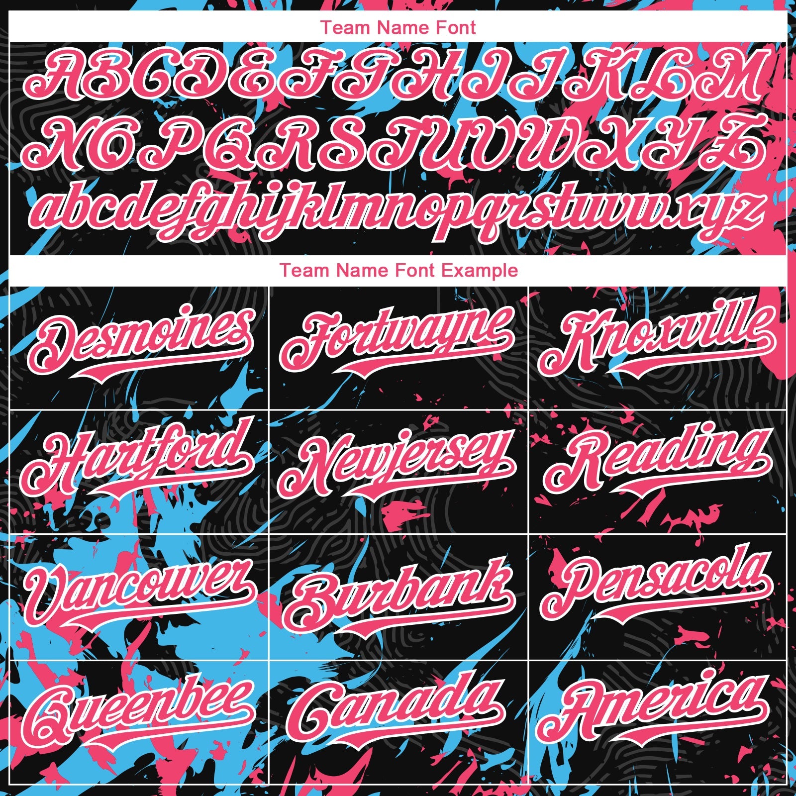 Custom Black Neon Pink Sky Blue-White Splash Authentic Baseball Jersey view 4