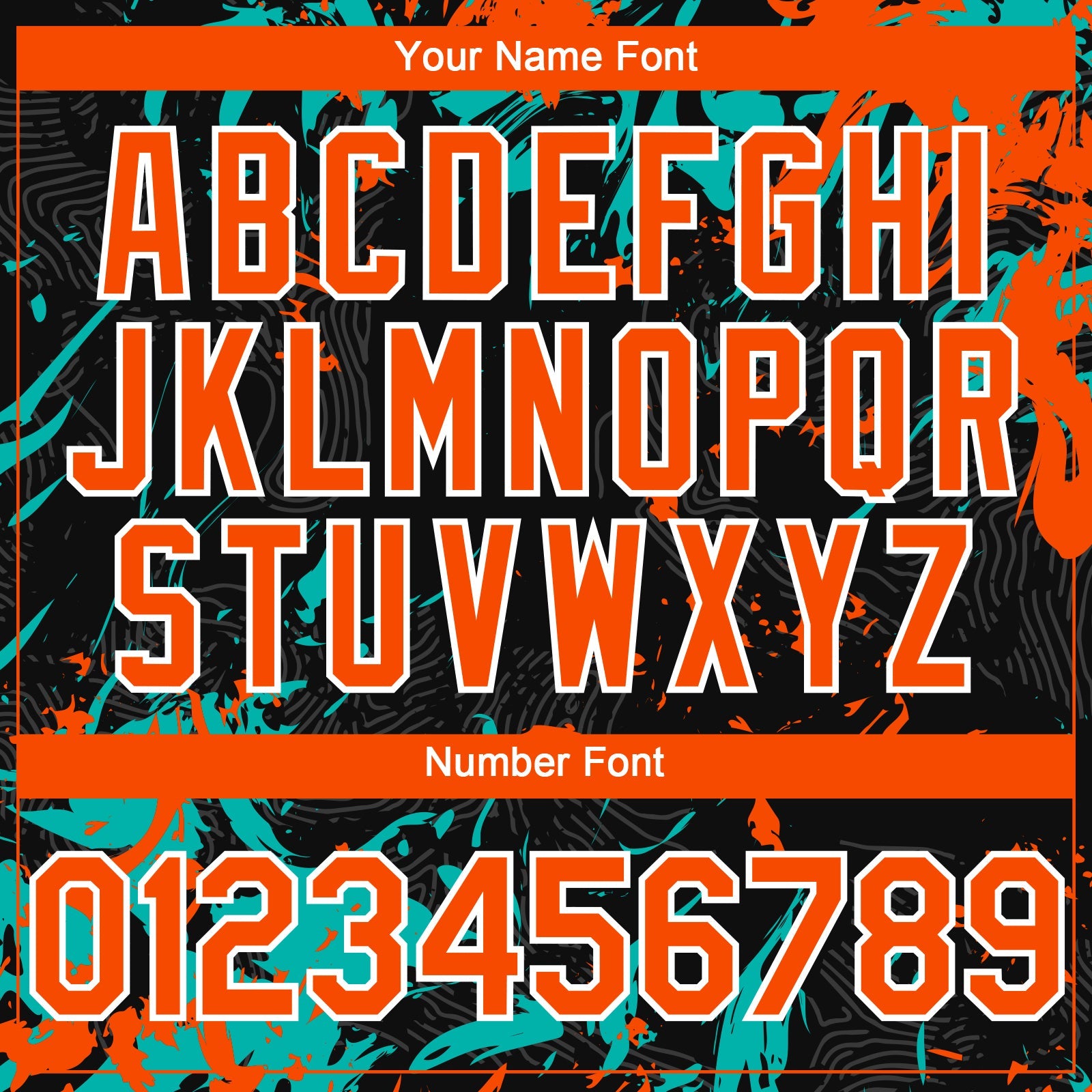 Custom Black Orange Aqua-White Splash Authentic Baseball Jersey view 5