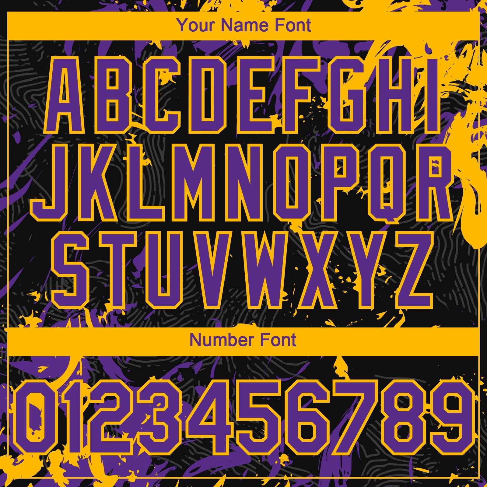 Custom Black Purple-Gold Splash Authentic Baseball Jersey view 5