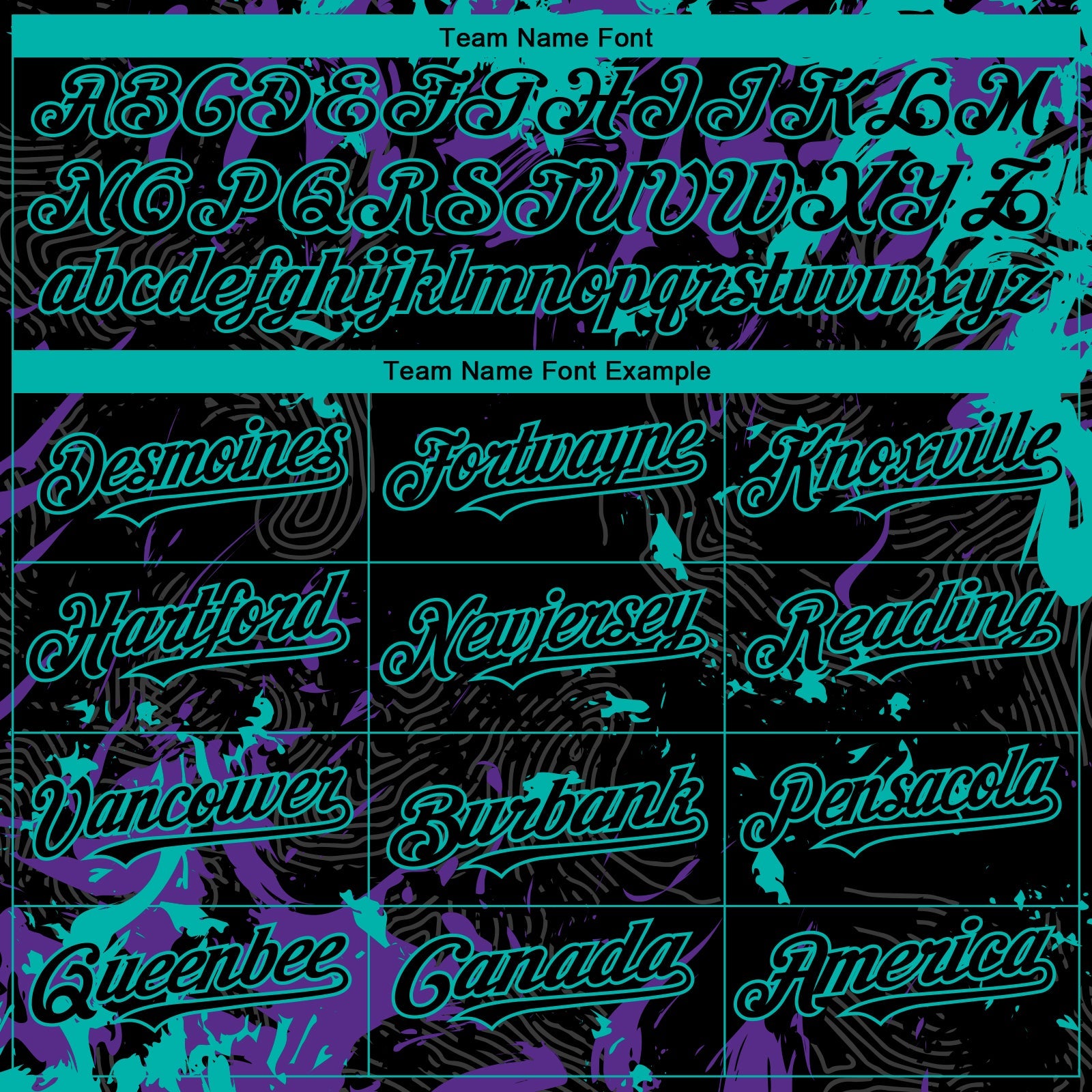 Custom Black Purple-Aqua Splash Authentic Baseball Jersey view 4