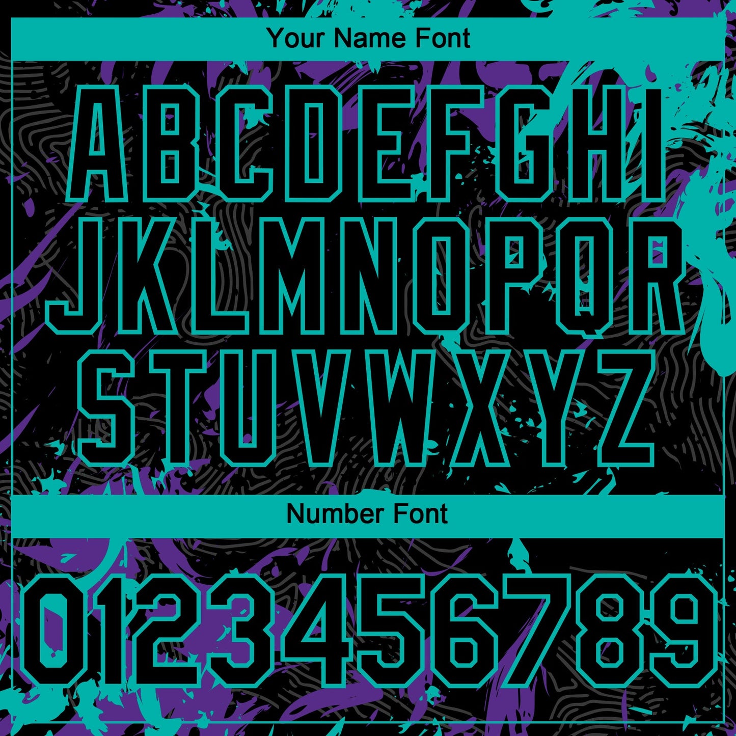 Custom Black Purple-Aqua Splash Authentic Baseball Jersey view 5