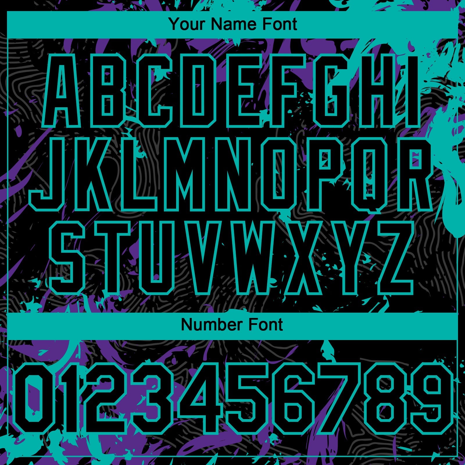 Custom Black Purple-Aqua Splash Authentic Baseball Jersey view 5