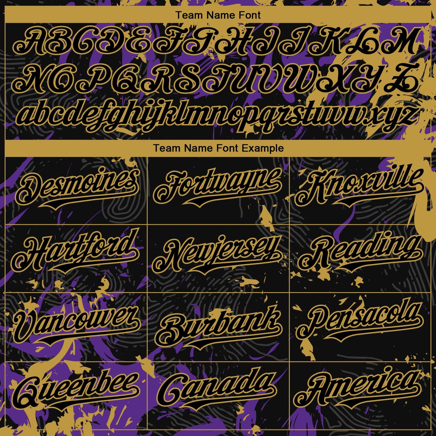 Custom Black Purple-Old Gold Splash Authentic Baseball Jersey view 4