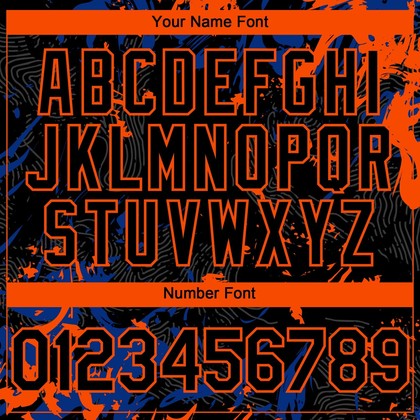 Custom Black Royal-Orange Splash Authentic Baseball Jersey view 5
