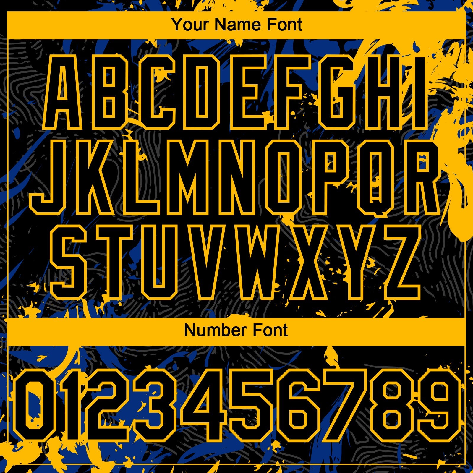 Custom Black Royal-Gold Splash Authentic Baseball Jersey view 5