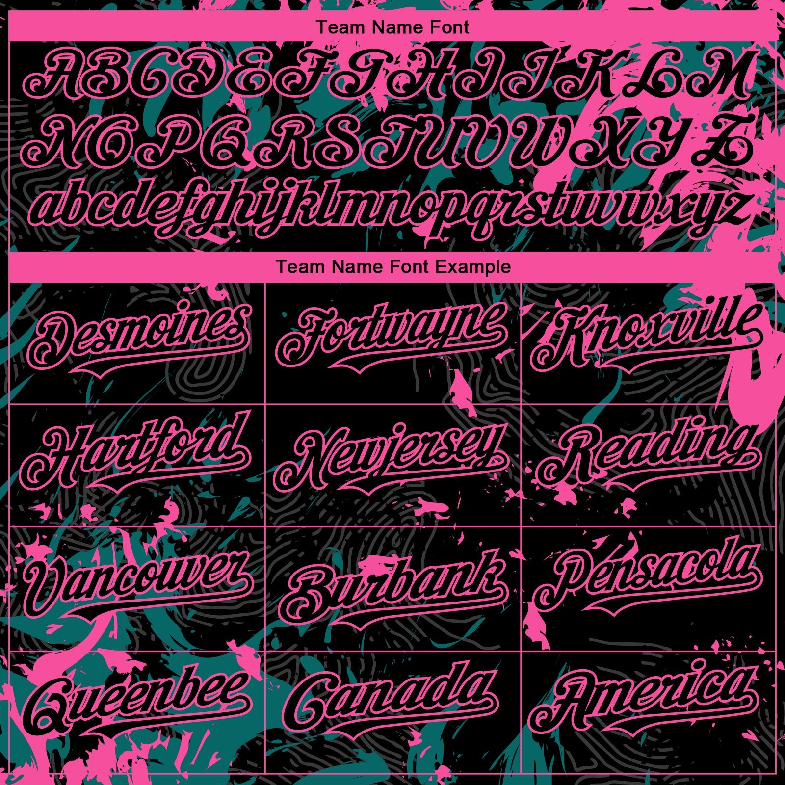 Custom Black Teal-Pink Splash Authentic Baseball Jersey view 4