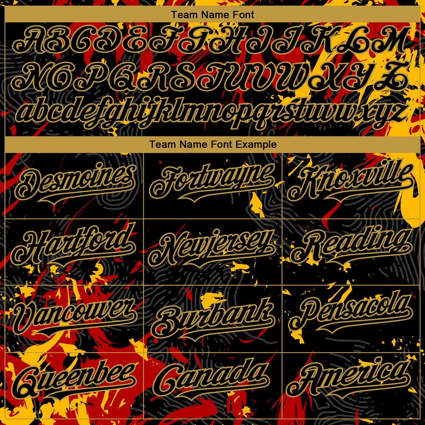 Custom Black Red-Old Gold Splash Authentic Baseball Jersey view 4
