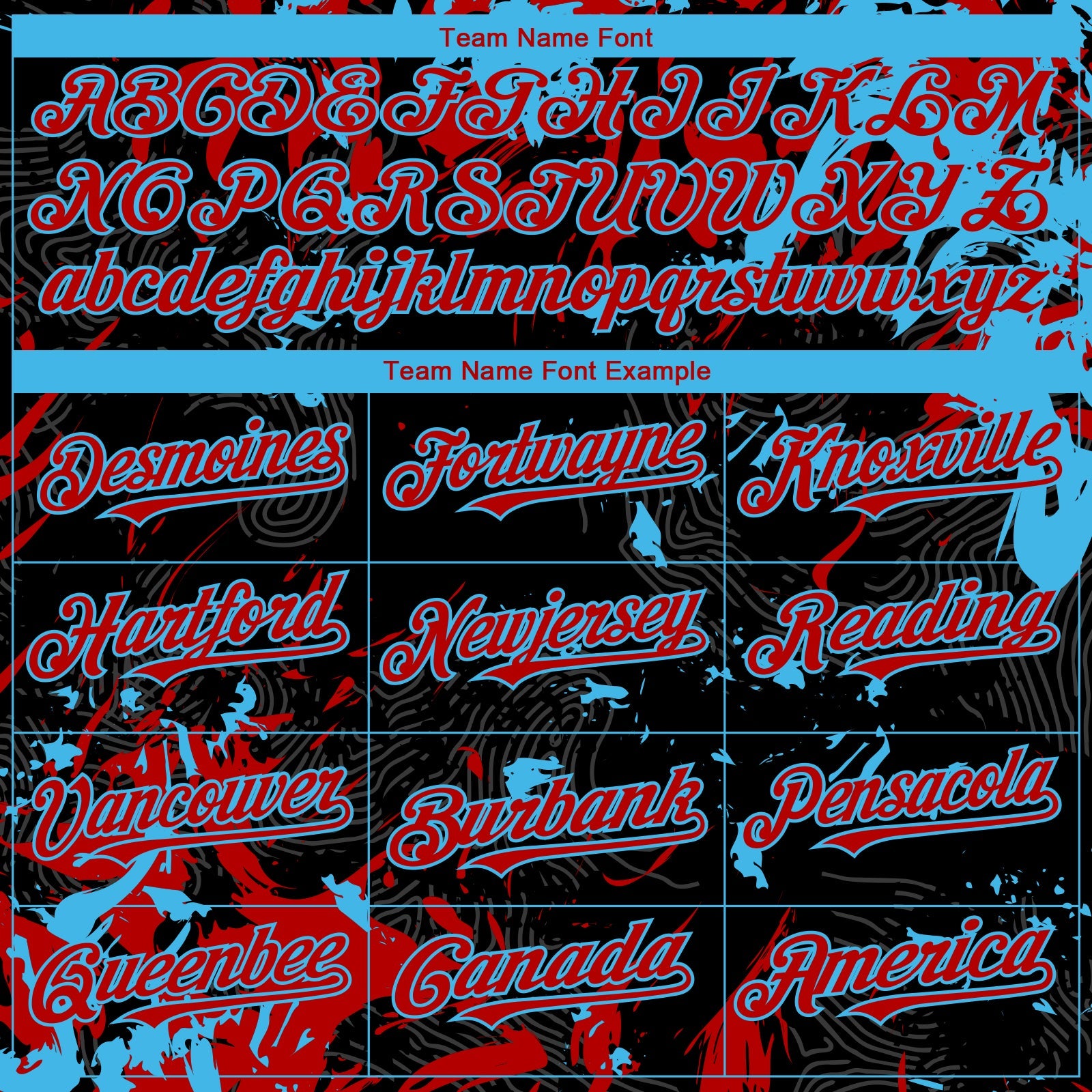Custom Black Red-Sky Blue Splash Authentic Baseball Jersey view 4