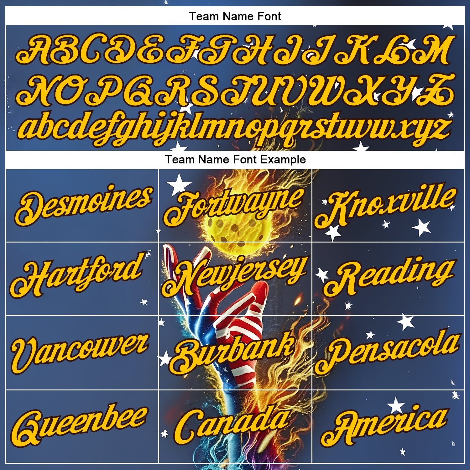 Custom Blue Yellow-Brown 3D Pickleball Balls American Flag Meteor Performance T-Shirt view 3