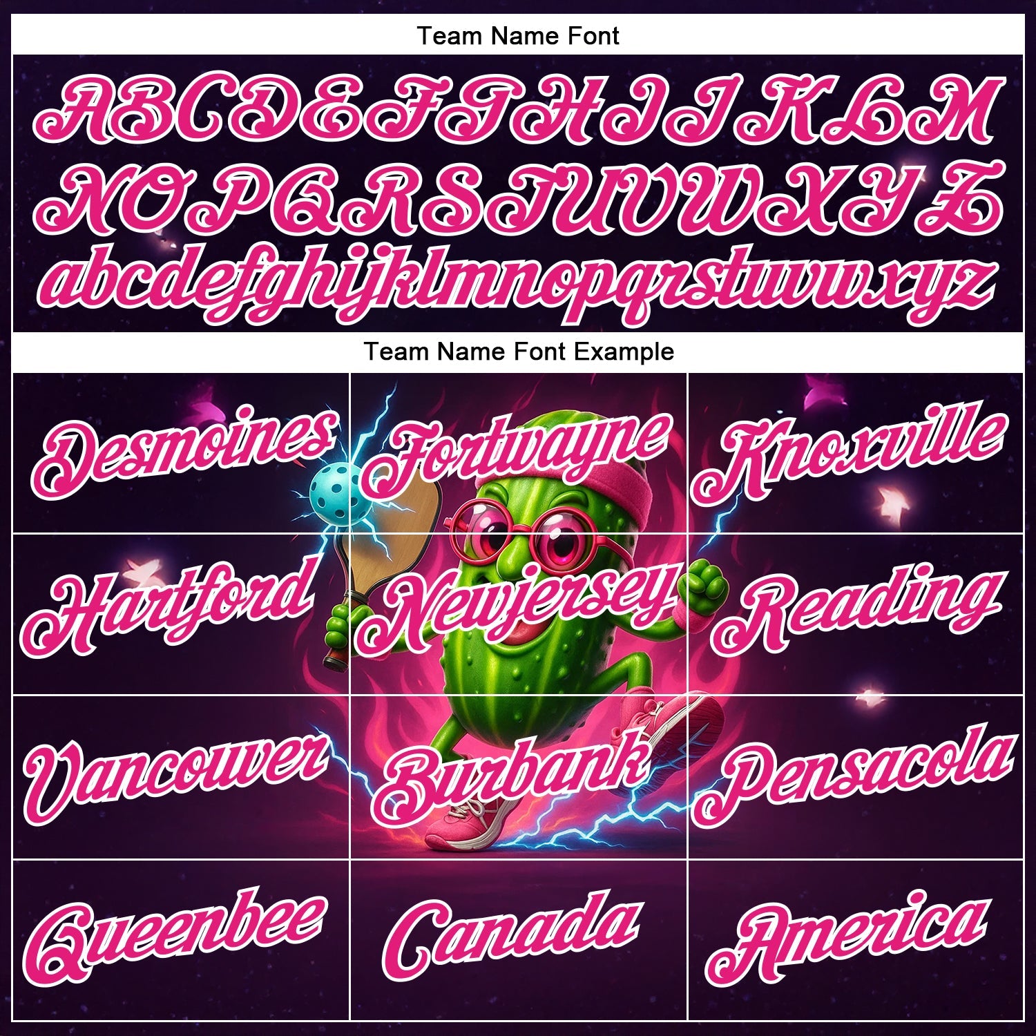 Custom Blue Hot Pink-White 3D Funny Pickleball Paddles Balls Lighting Performance T-Shirt view 3
