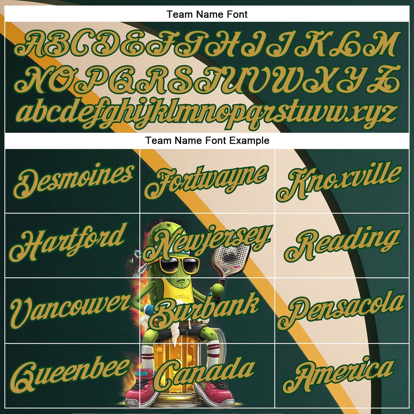 Custom Green Old Gold-Cream 3D Funny Pickleball Paddles Balls Beer Performance T-Shirt view 3