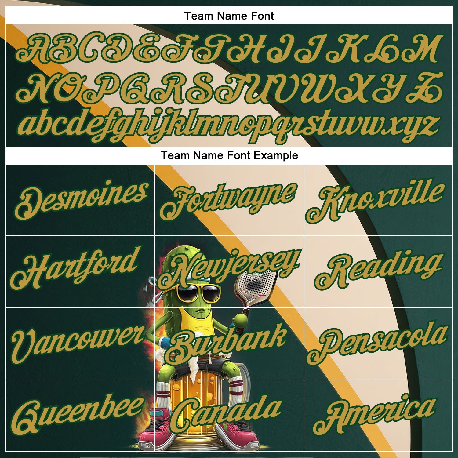 Custom Green Old Gold-Cream 3D Funny Pickleball Paddles Balls Beer Performance T-Shirt view 3