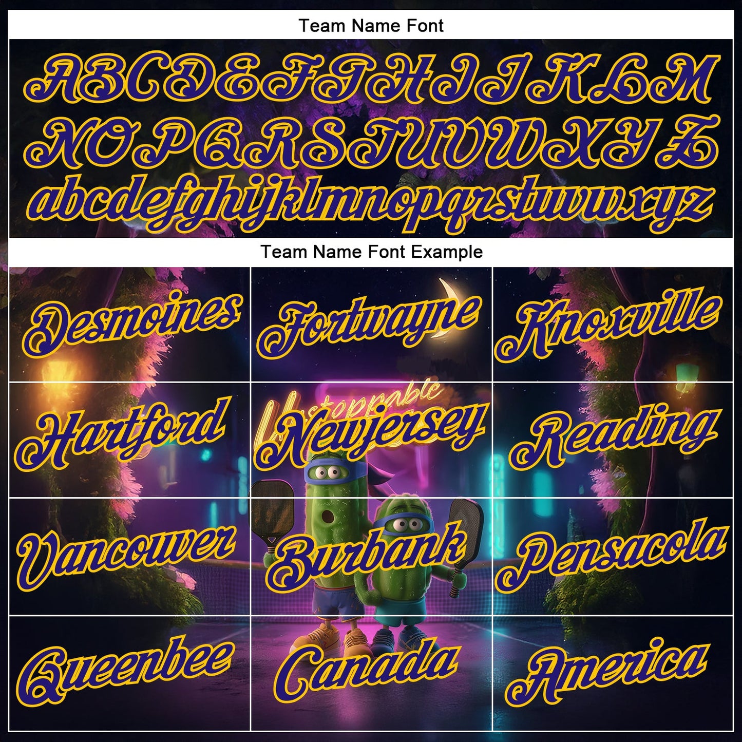 Custom Dark Purple Yellow 3D Funny Pickleball Paddles Balls Performance T-Shirt view 3