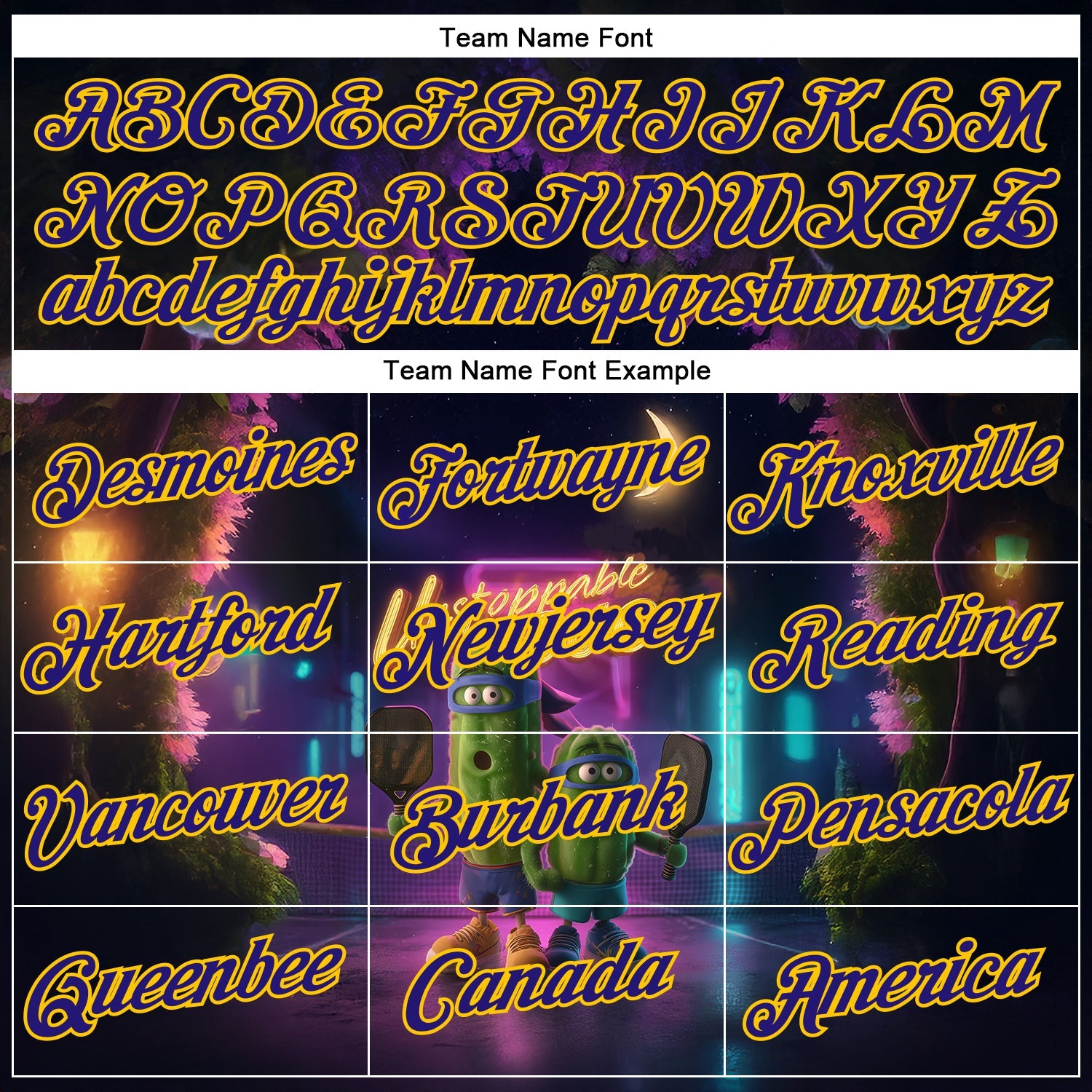 Custom Dark Purple Yellow 3D Funny Pickleball Paddles Balls Performance T-Shirt view 3