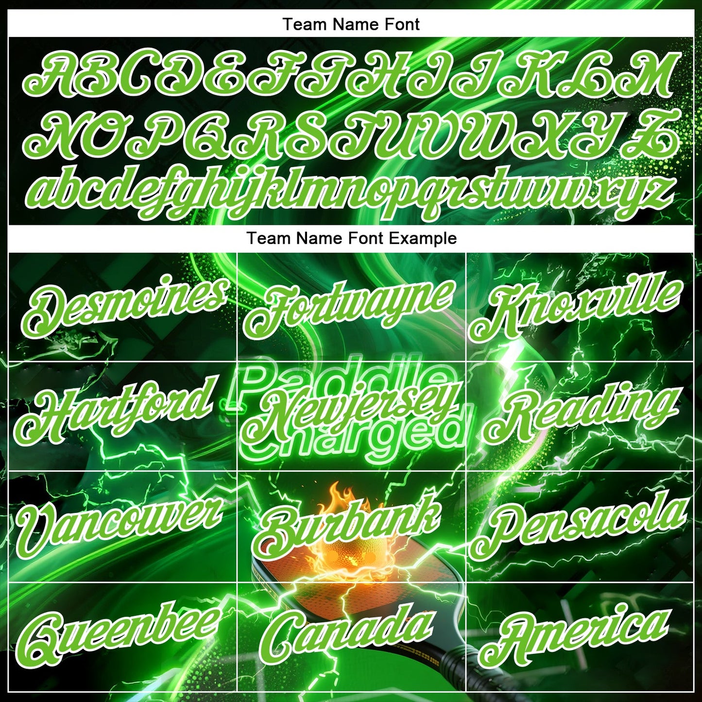 Custom Green Aurora Green-White 3D Charged Pickleball Paddles Balls Court Performance T-Shirt view 3