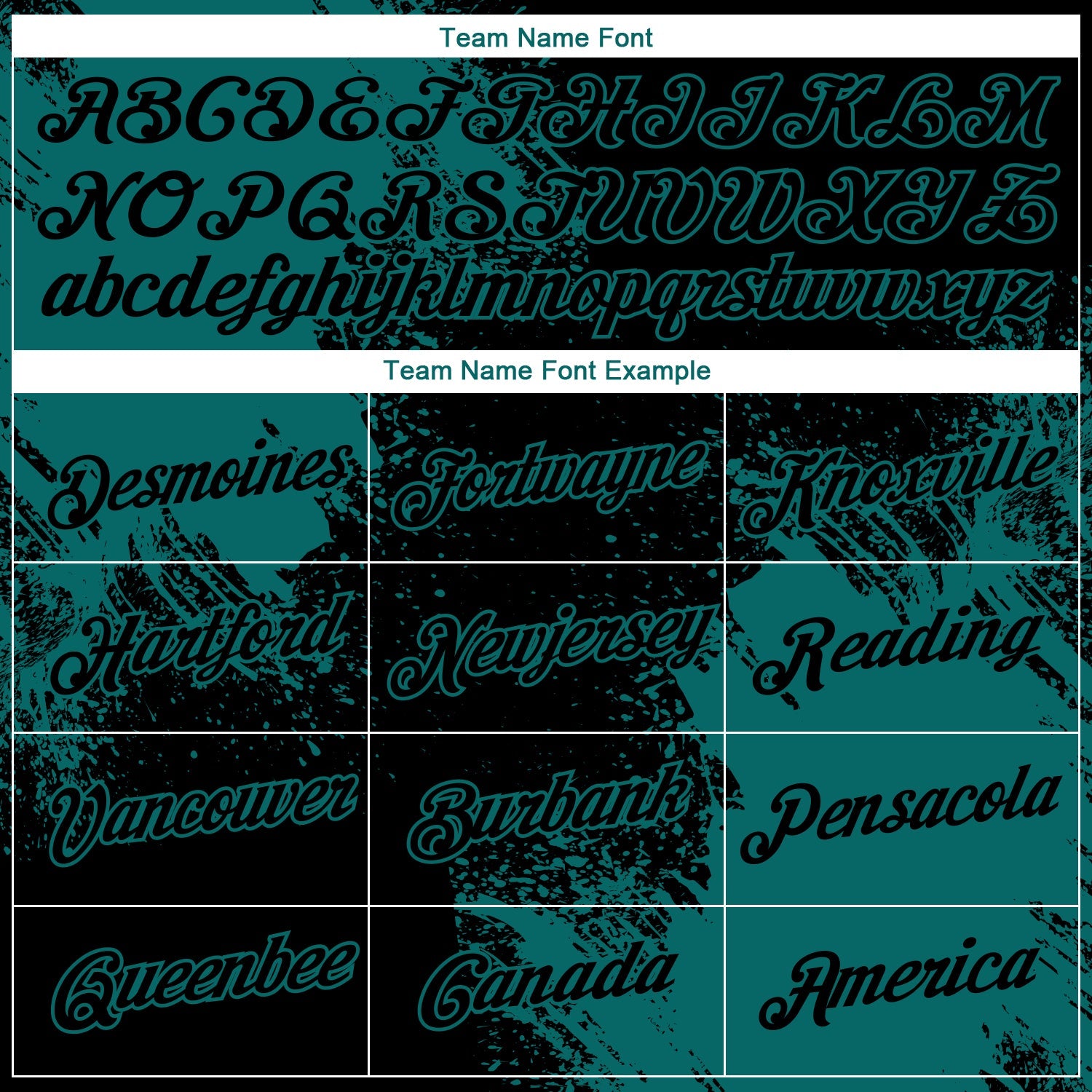 Custom Black Teal 3D Pattern Design Abstract Brush Stroke Performance T-Shirt view 3