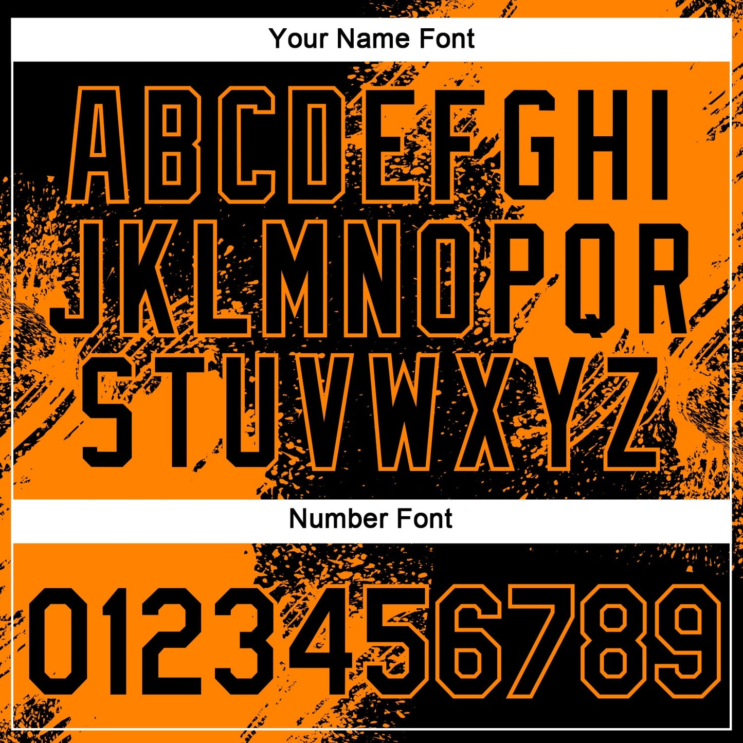 Custom Black Bay Orange 3D Pattern Design Abstract Brush Stroke Performance T-Shirt view 4