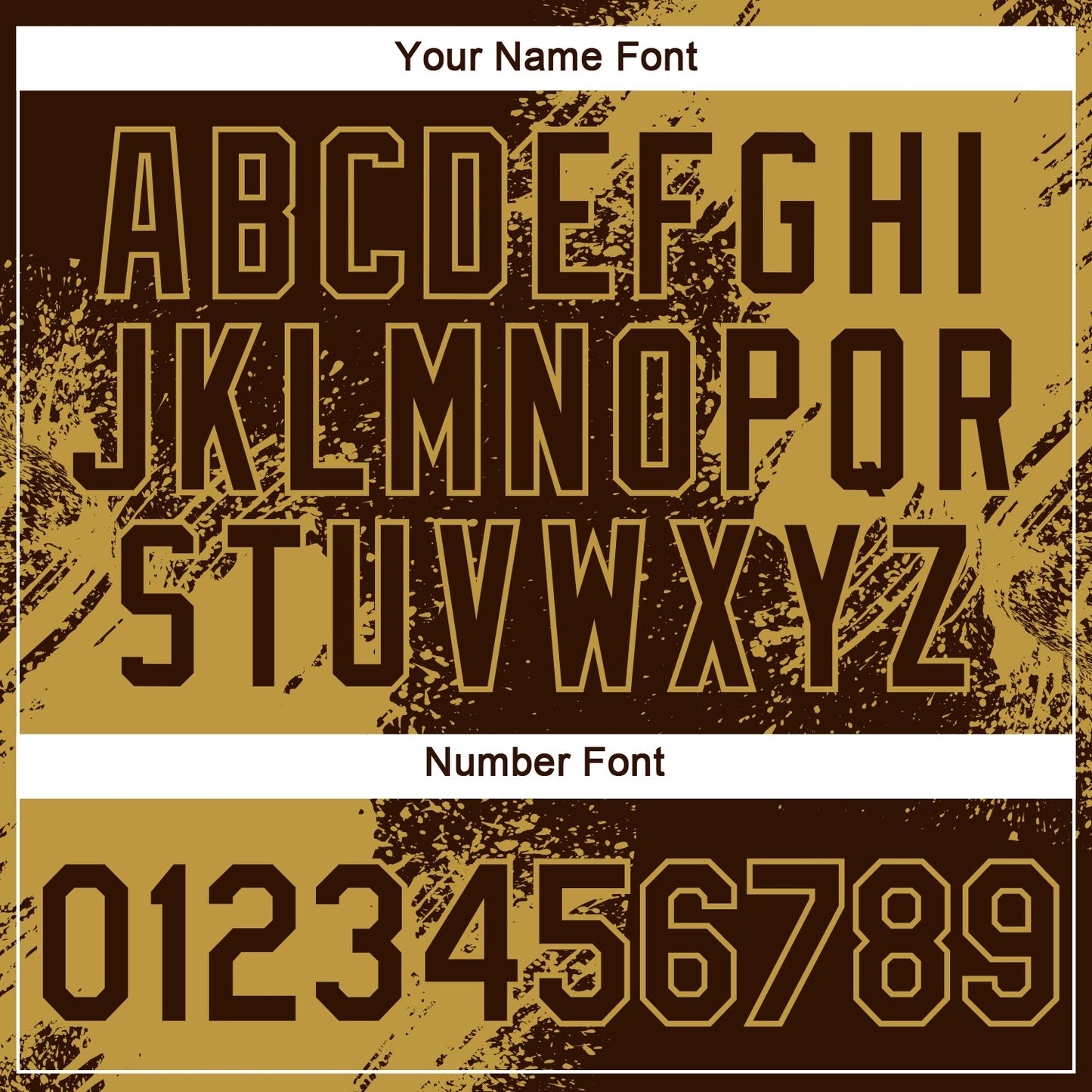 Custom Brown Old Gold 3D Pattern Design Abstract Brush Stroke Performance T-Shirt view 4