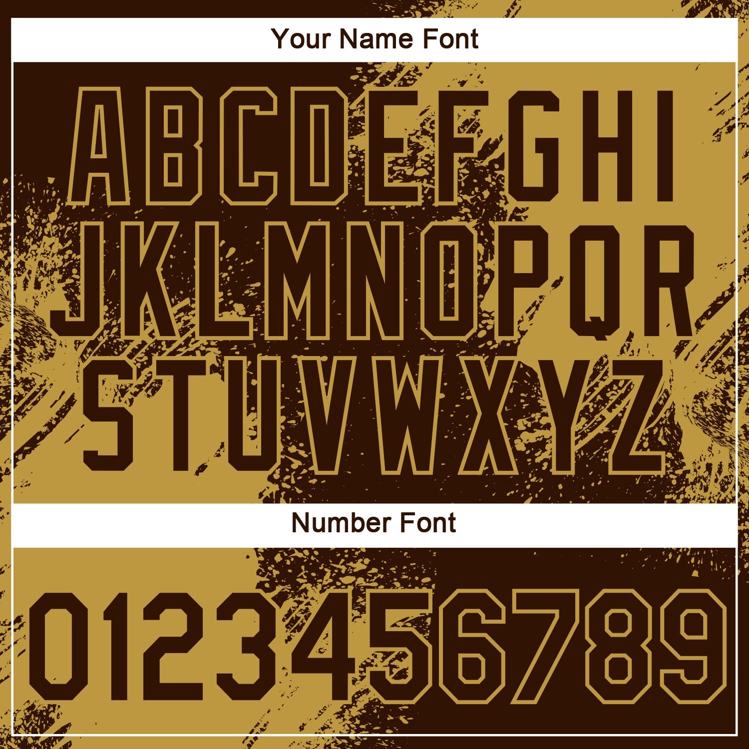 Custom Brown Old Gold 3D Pattern Design Abstract Brush Stroke Performance T-Shirt view 4