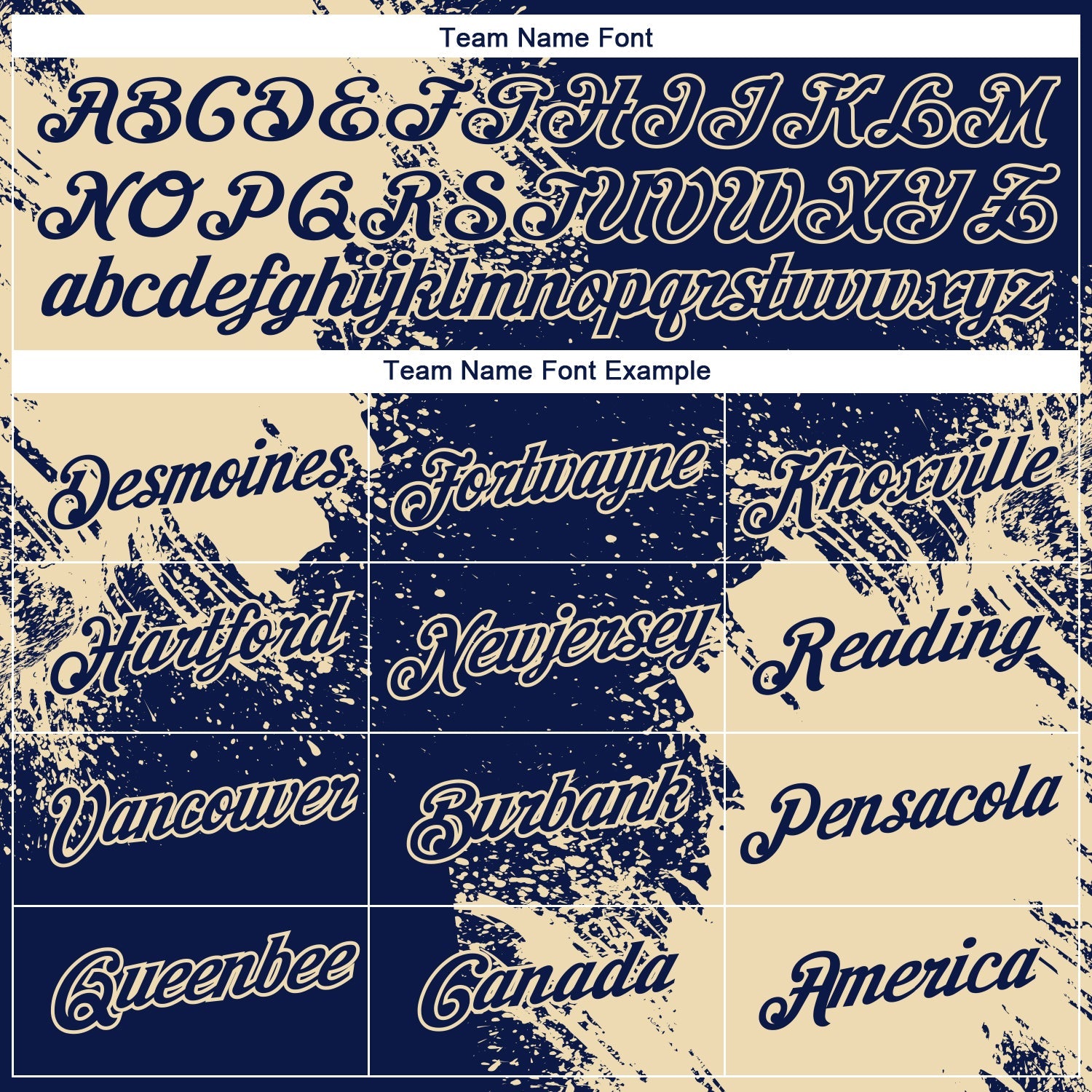 Custom Navy Cream 3D Pattern Design Abstract Brush Stroke Performance T-Shirt view 3