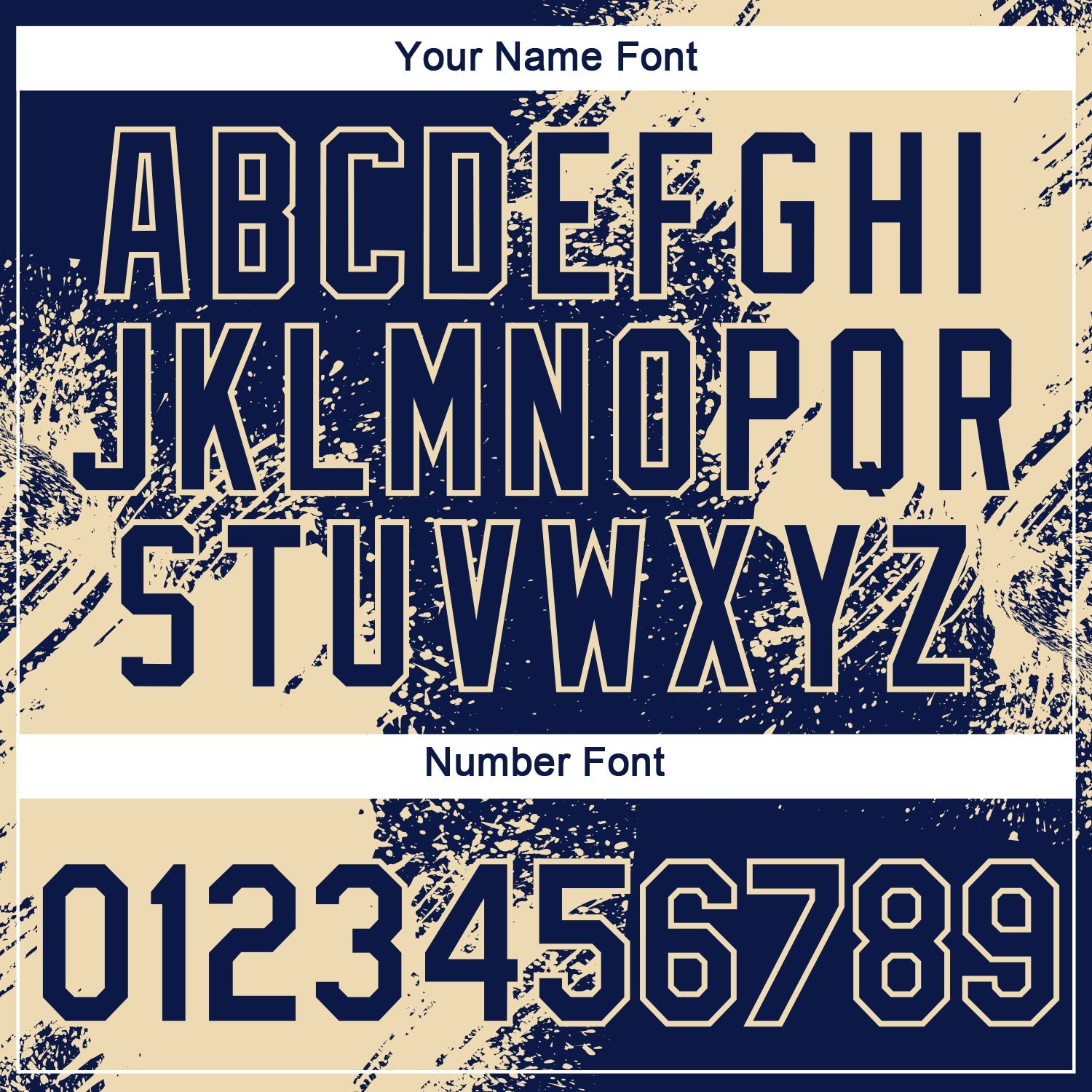 Custom Navy Cream 3D Pattern Design Abstract Brush Stroke Performance T-Shirt view 4