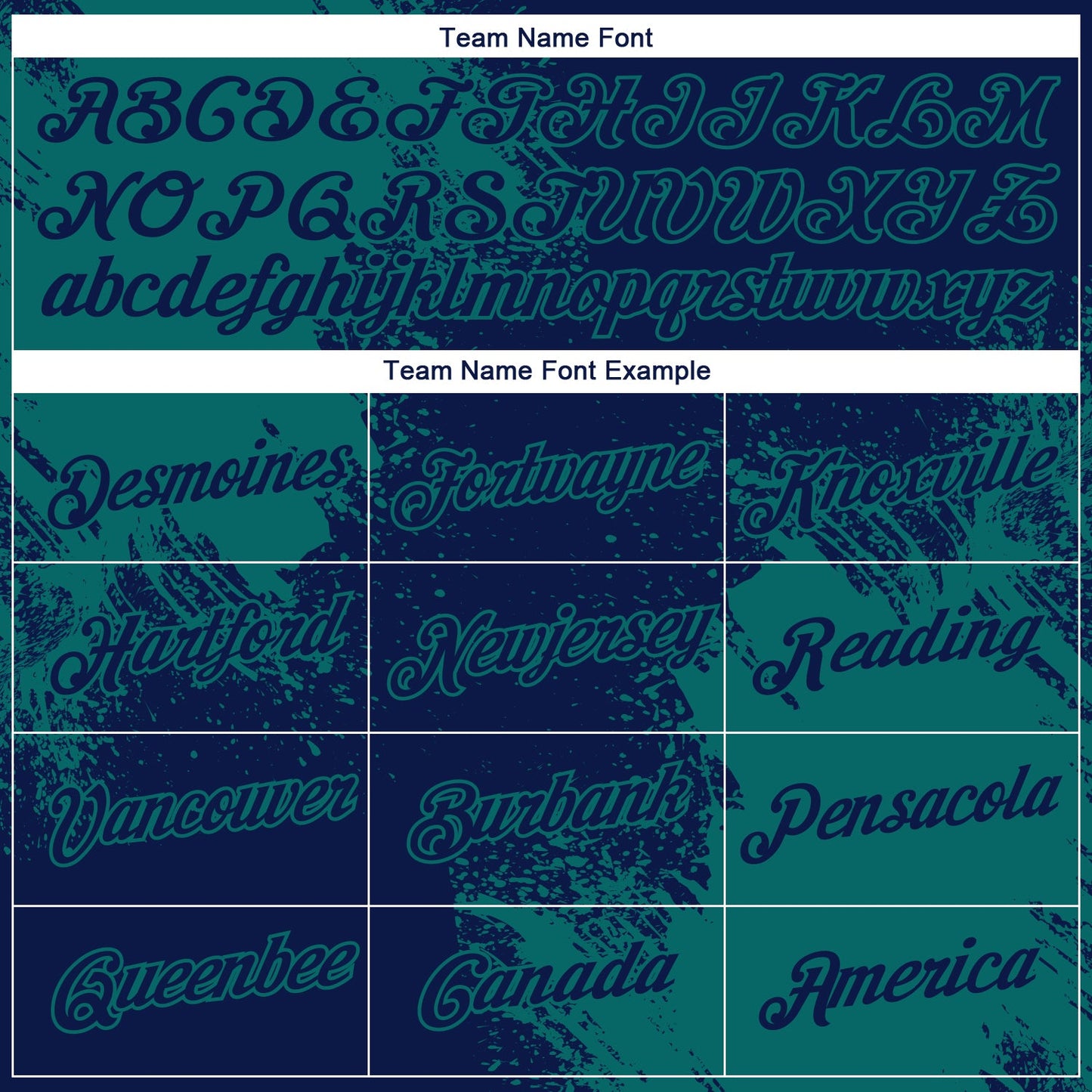 Custom Navy Teal 3D Pattern Design Abstract Brush Stroke Performance T-Shirt view 3