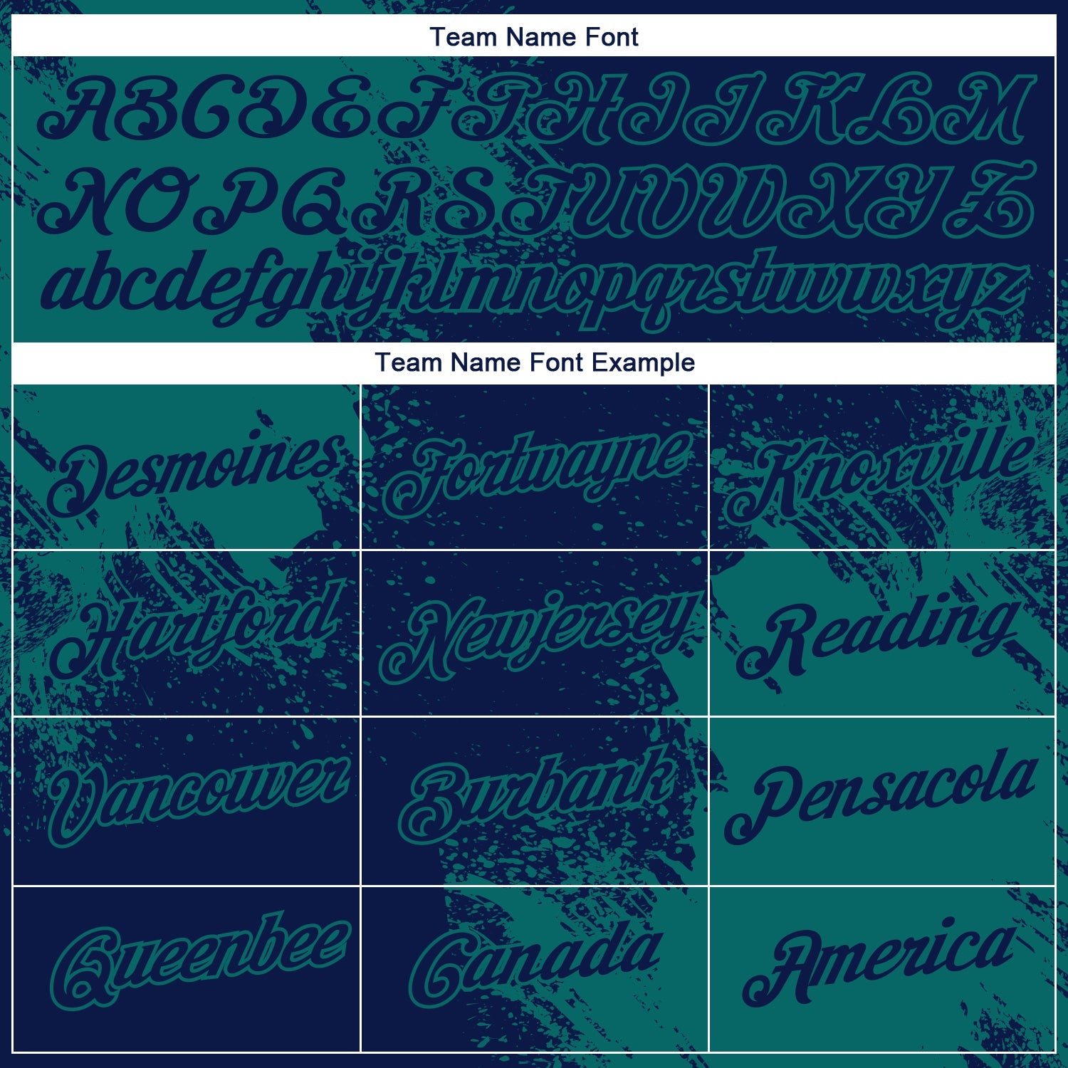 Custom Navy Teal 3D Pattern Design Abstract Brush Stroke Performance T-Shirt view 3