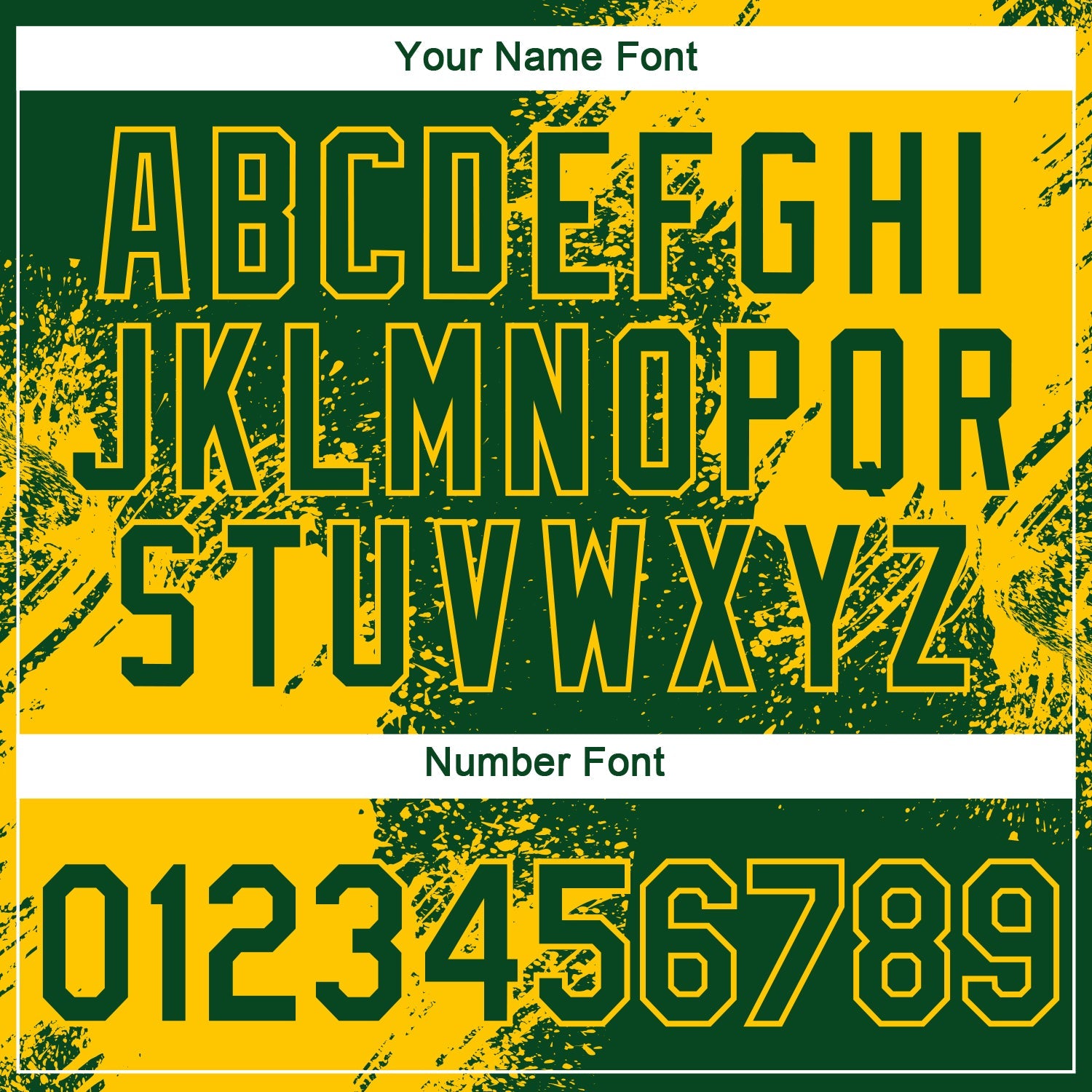 Custom Green Yellow 3D Pattern Design Abstract Brush Stroke Performance T-Shirt view 4