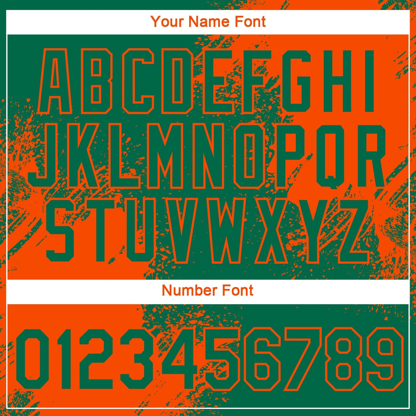 Custom Kelly Green Orange 3D Pattern Design Abstract Brush Stroke Performance T-Shirt view 4