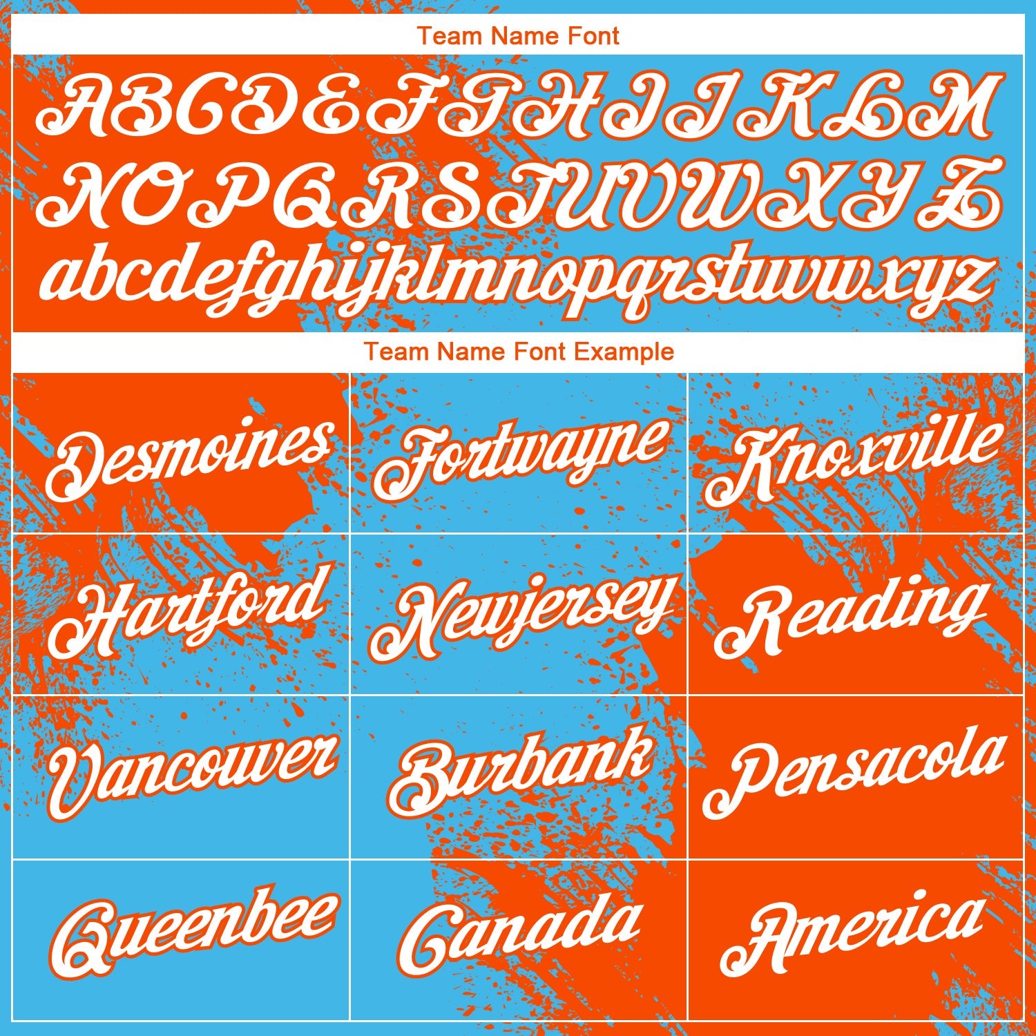 Custom Sky Blue White-Orange 3D Pattern Design Abstract Brush Stroke Performance T-Shirt view 3