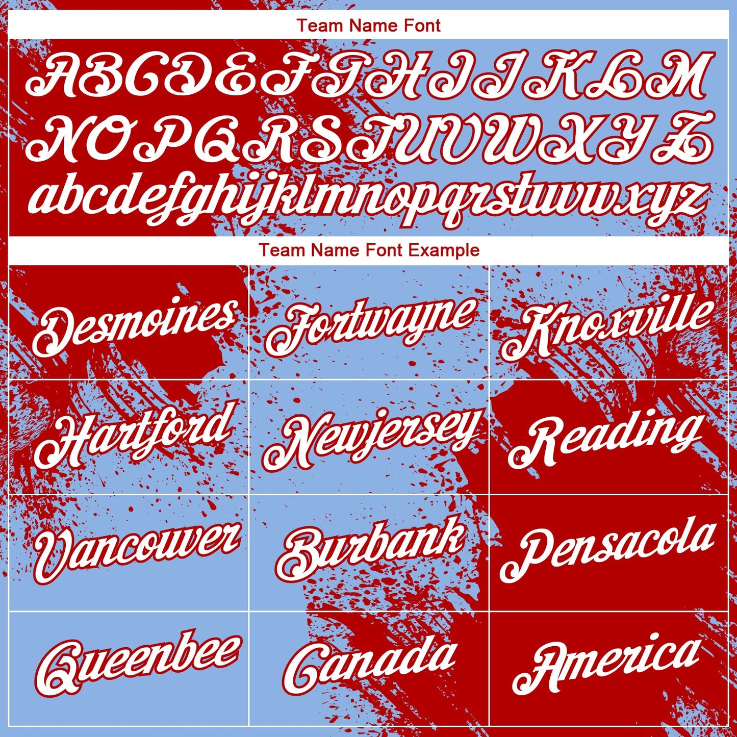 Custom Light Blue White-Red 3D Pattern Design Abstract Brush Stroke Performance T-Shirt view 3