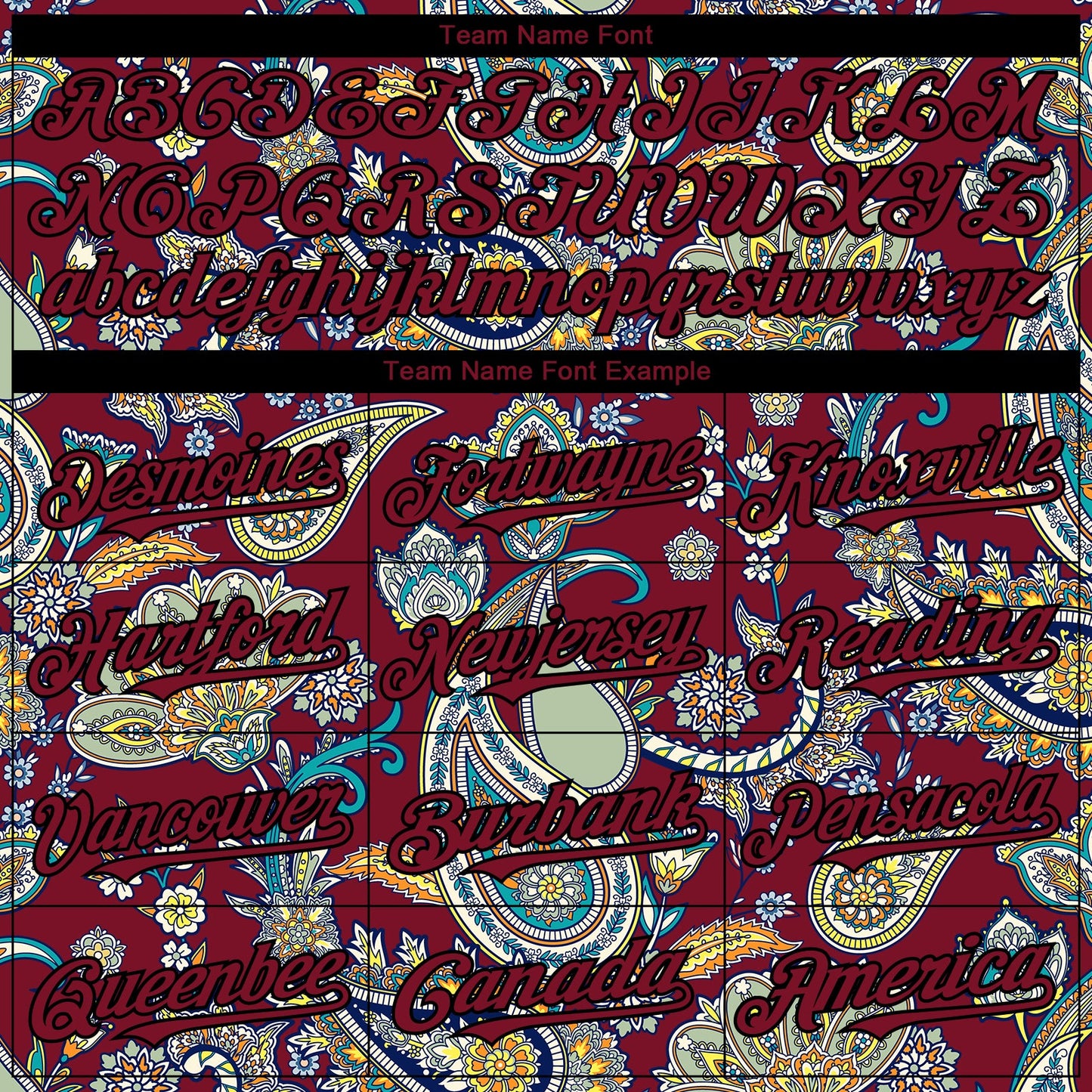 Custom Crimson Black Rave Party Ethnic Paisley Bandana Authentic Baseball Jersey view 4