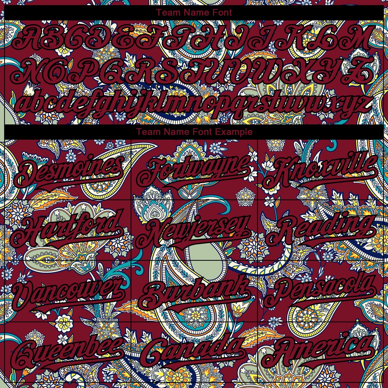 Custom Crimson Black Rave Party Ethnic Paisley Bandana Authentic Baseball Jersey view 4