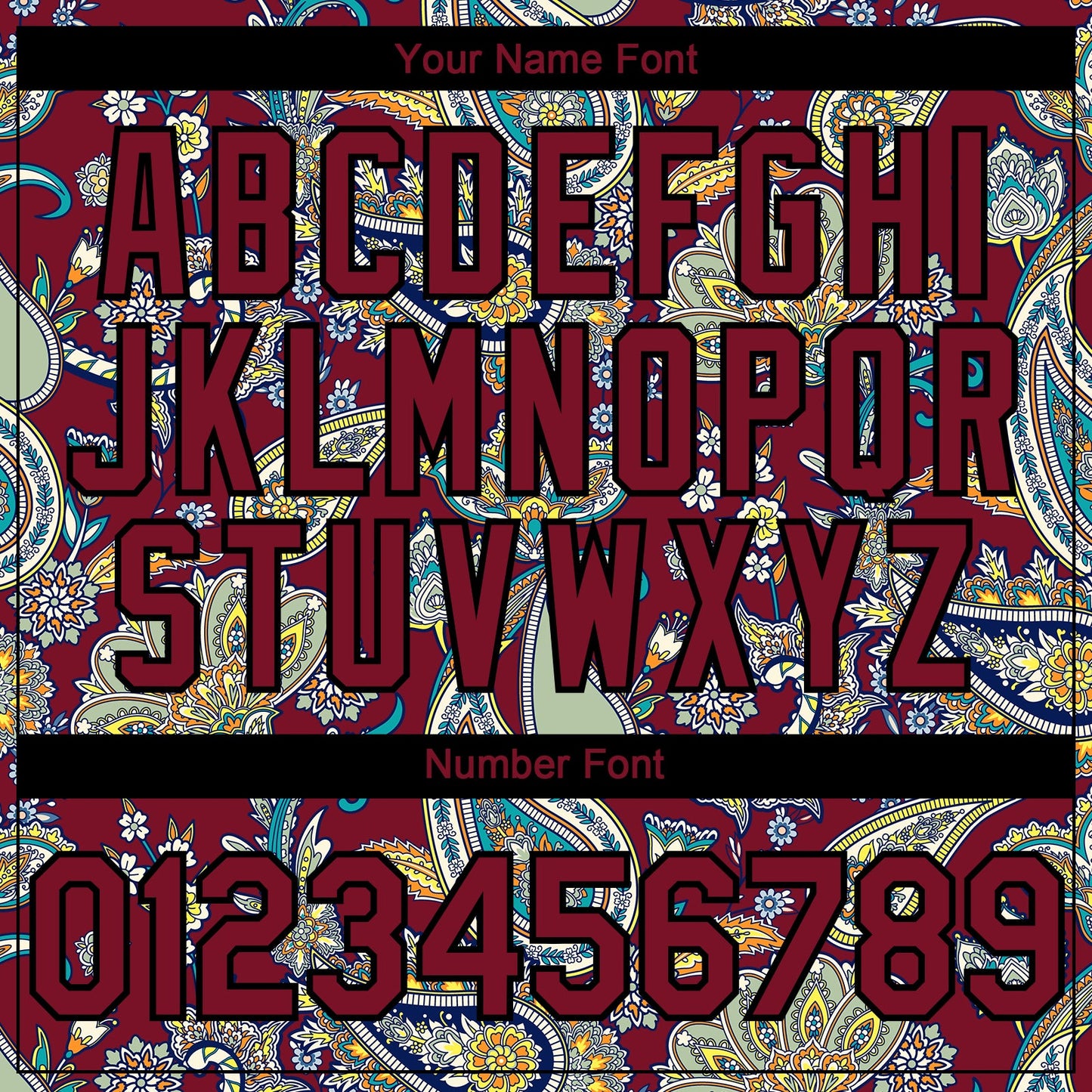 Custom Crimson Black Rave Party Ethnic Paisley Bandana Authentic Baseball Jersey view 5