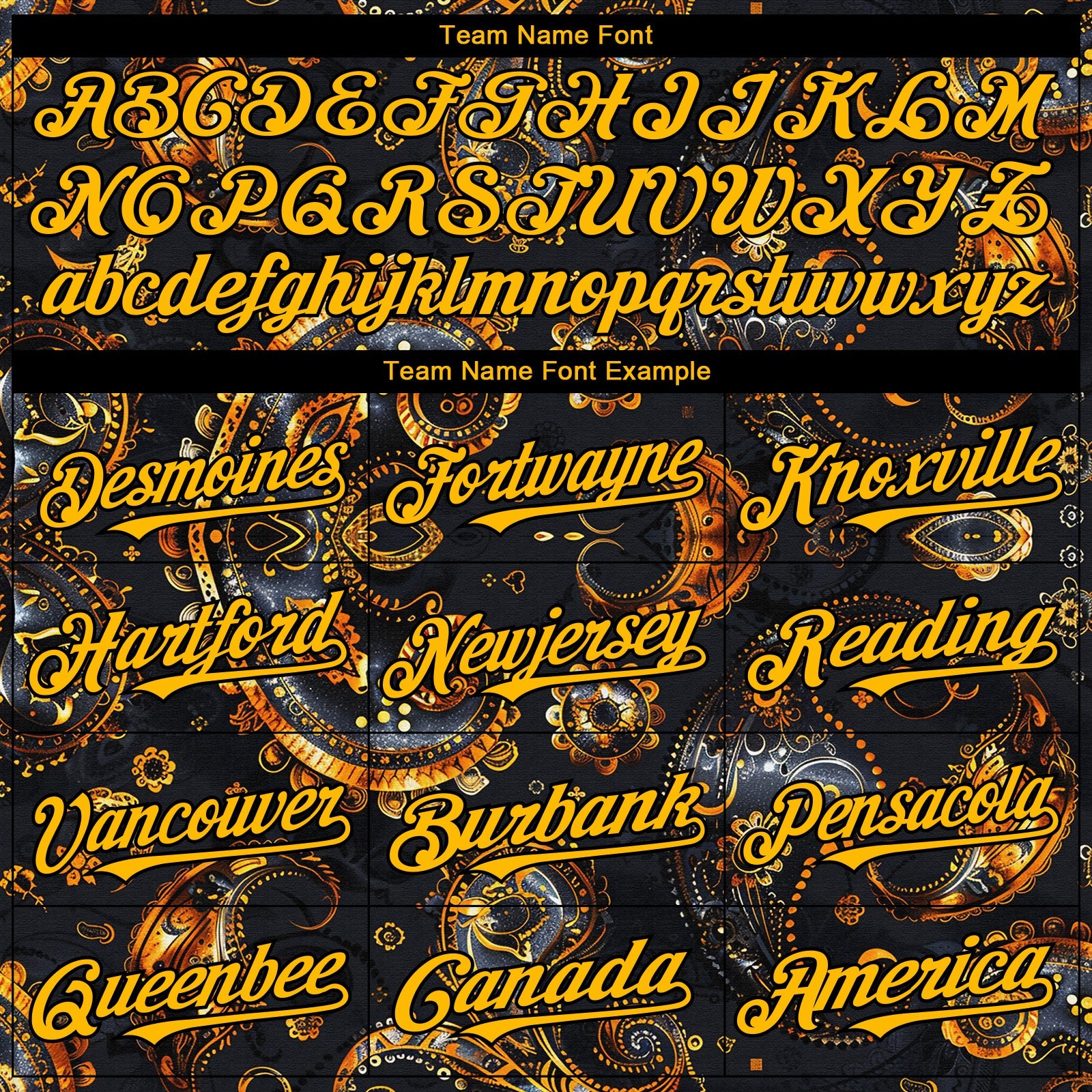 Custom Black Yellow Rave Party Ethnic Paisley Bandana Authentic Baseball Jersey view 4