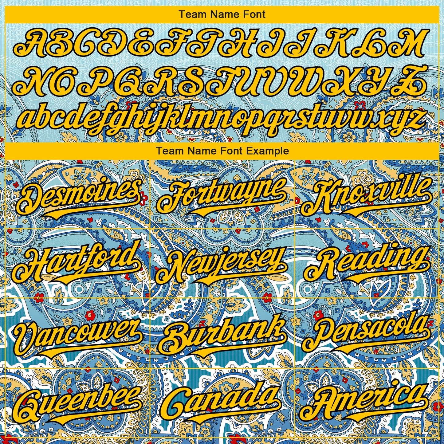 Custom Blue Yellow-Black Rave Party Ethnic Paisley Bandana Authentic Baseball Jersey view 4