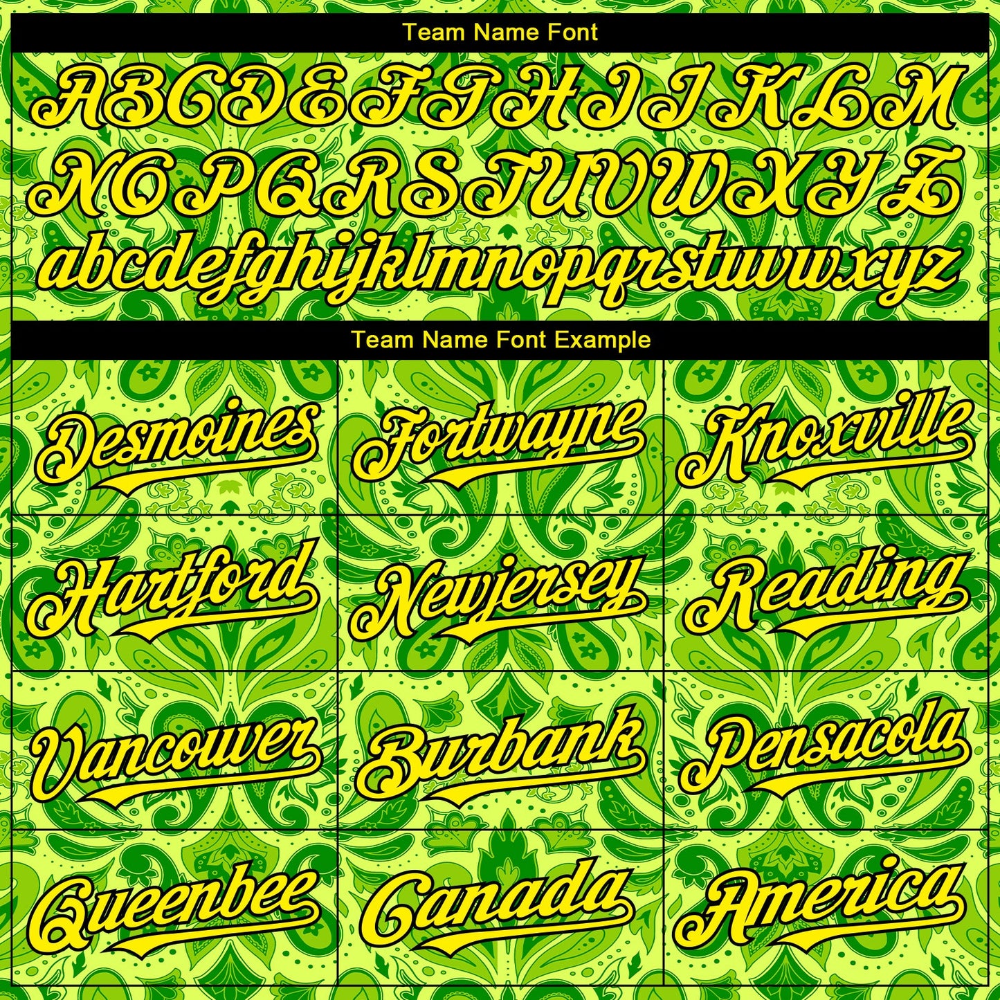Custom Neon Green Black Rave Party Ethnic Paisley Bandana Authentic Baseball Jersey view 4