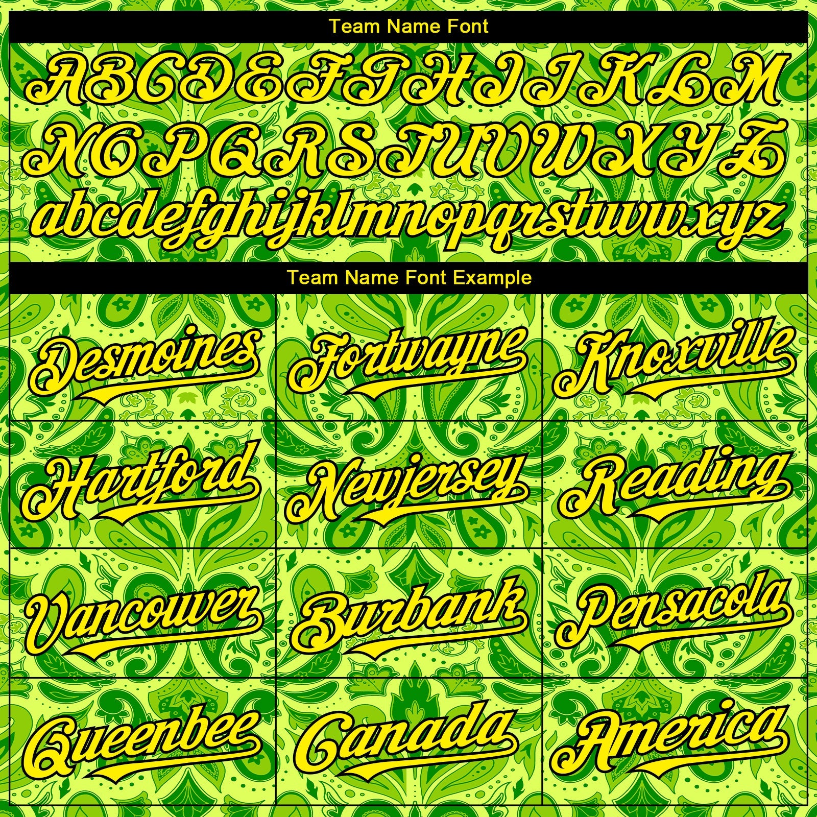 Custom Neon Green Black Rave Party Ethnic Paisley Bandana Authentic Baseball Jersey view 4